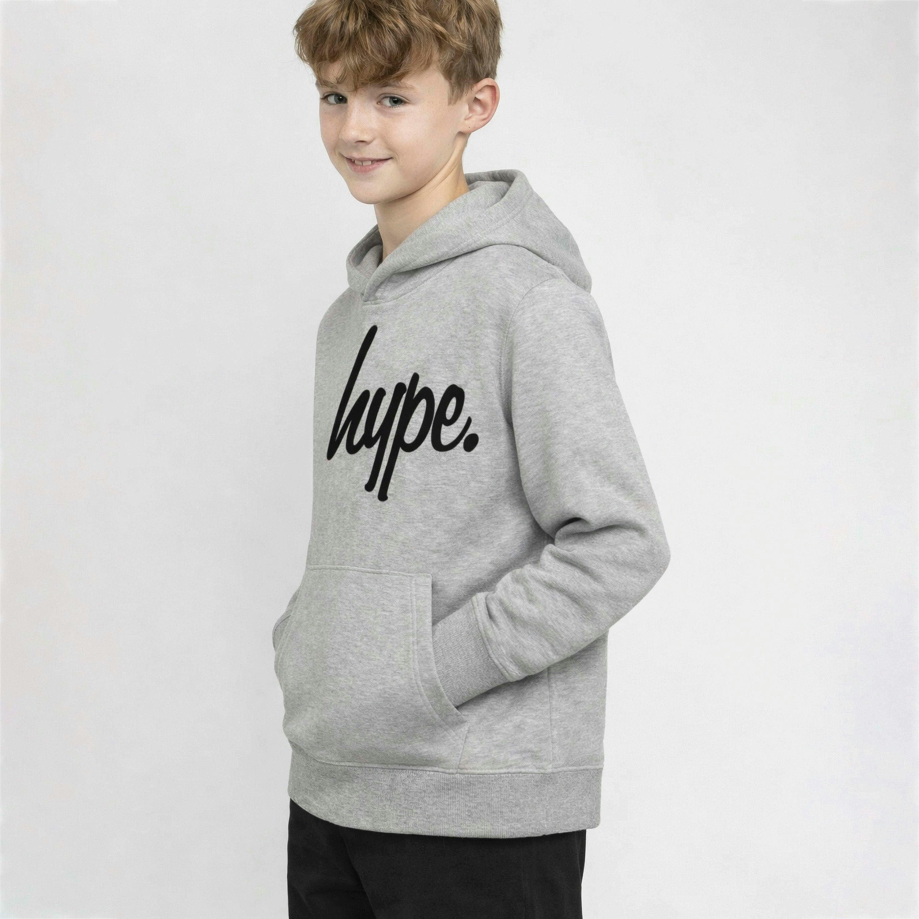 Boys Hoodie Grey Soft Casual Kids Sweatshirt Comfortable Fit , view 4 of 5