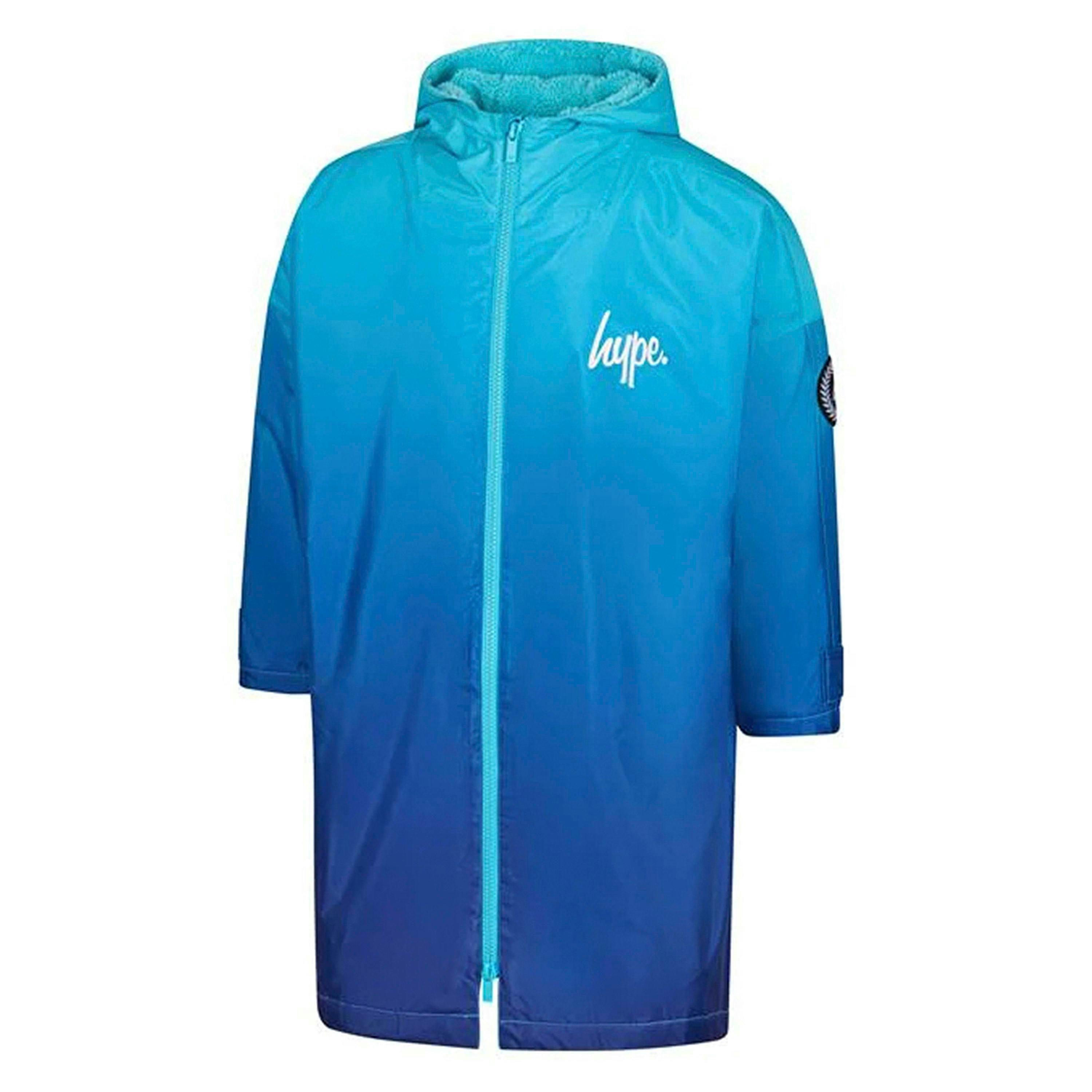 Blue Fade Boys Dry Robe Jacket Warm Changing Swim Outdoor Coat , view 1 of 5