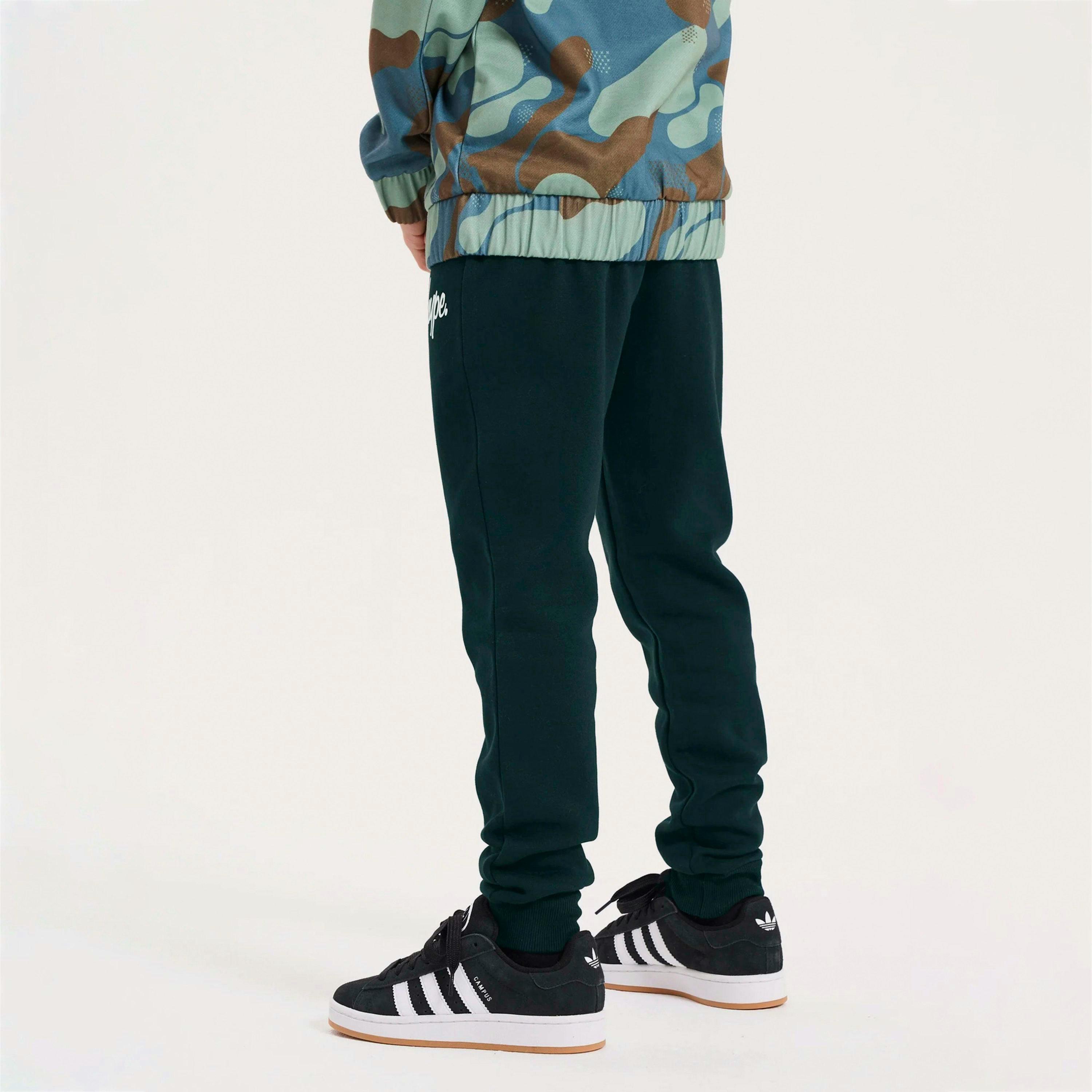 Boys Joggers Kids Casual Teal Sweatpants Soft Cuffed Lounge Bottoms , view 4 of 5
