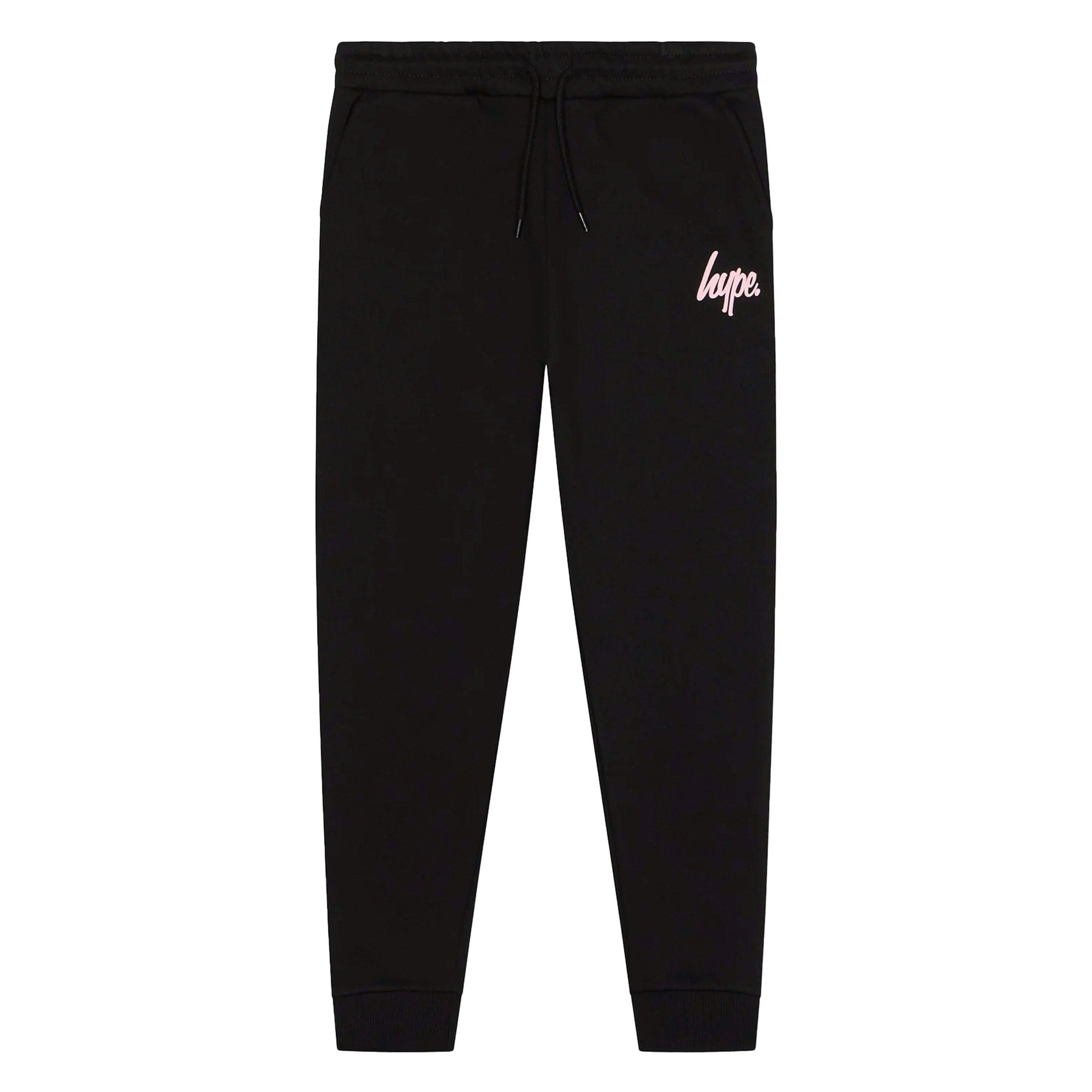 Girls Tracksuit Kids Black Hoodie and Joggers Casual Lounge Set , view 4 of 5