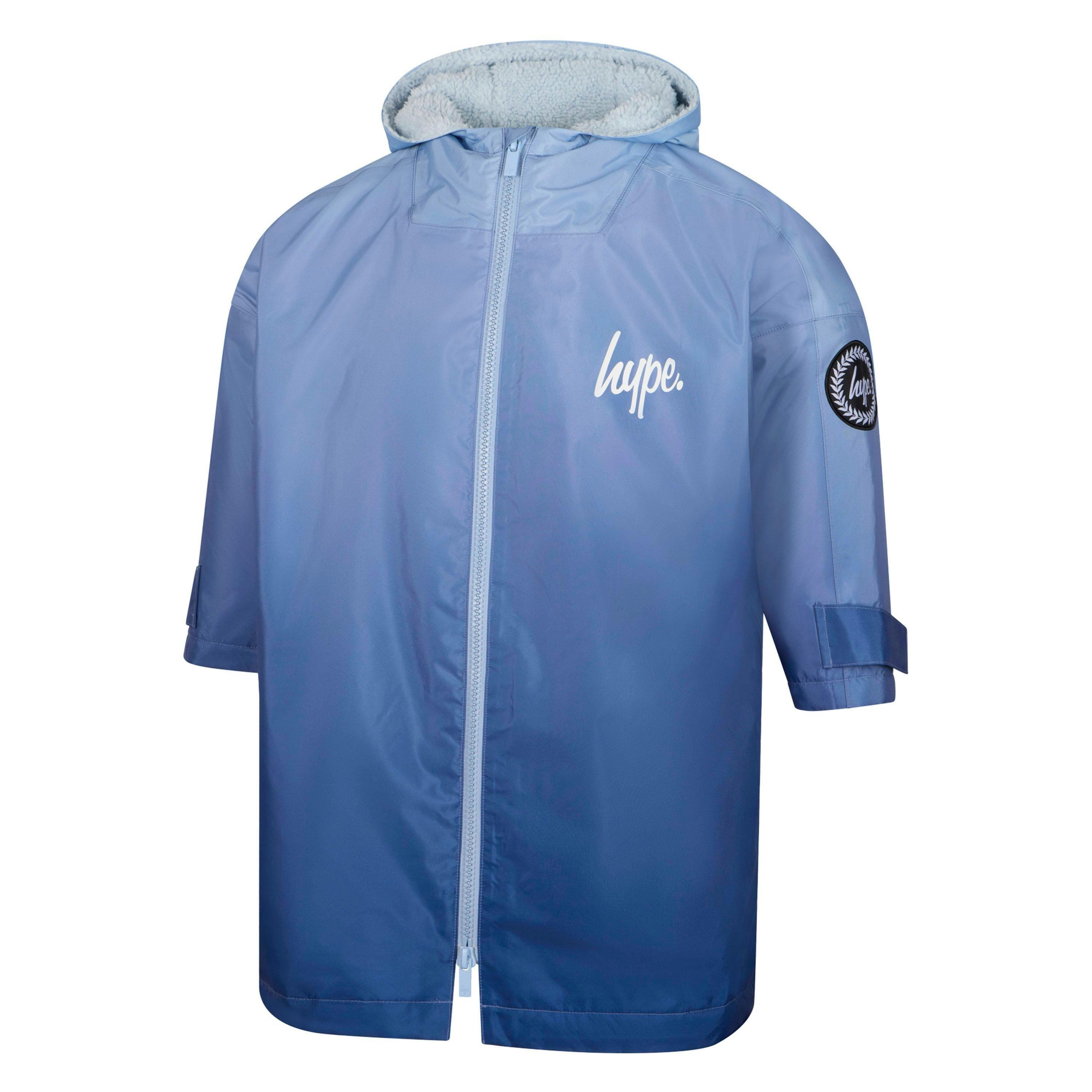 Kids Changing Robe Girls and Boys Blue Ombre Fleece Warm Swim Coat , view 1 of 5