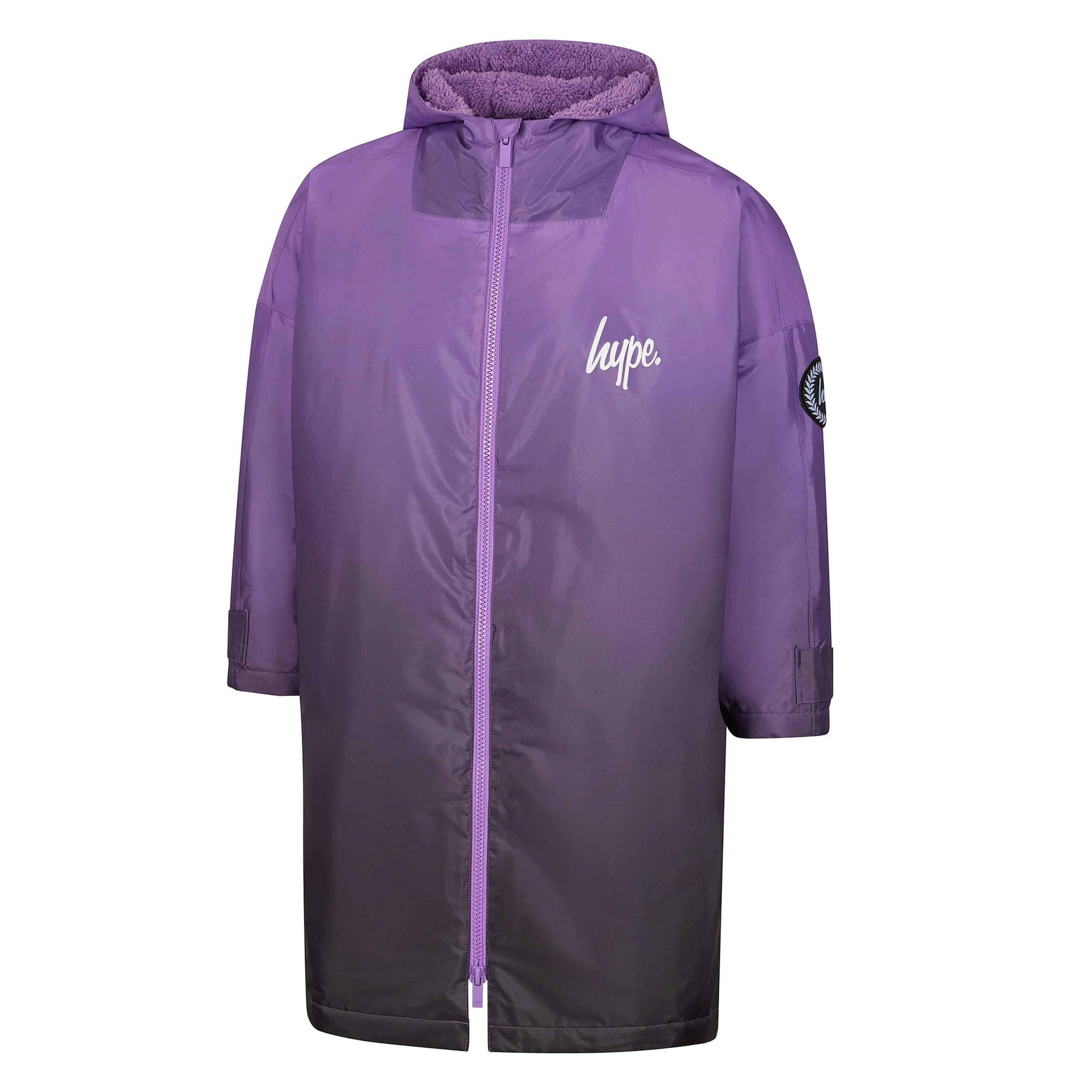 Kids Changing Robe Purple Ombre Girls and Boys Hooded Swim Coat , view 1 of 5