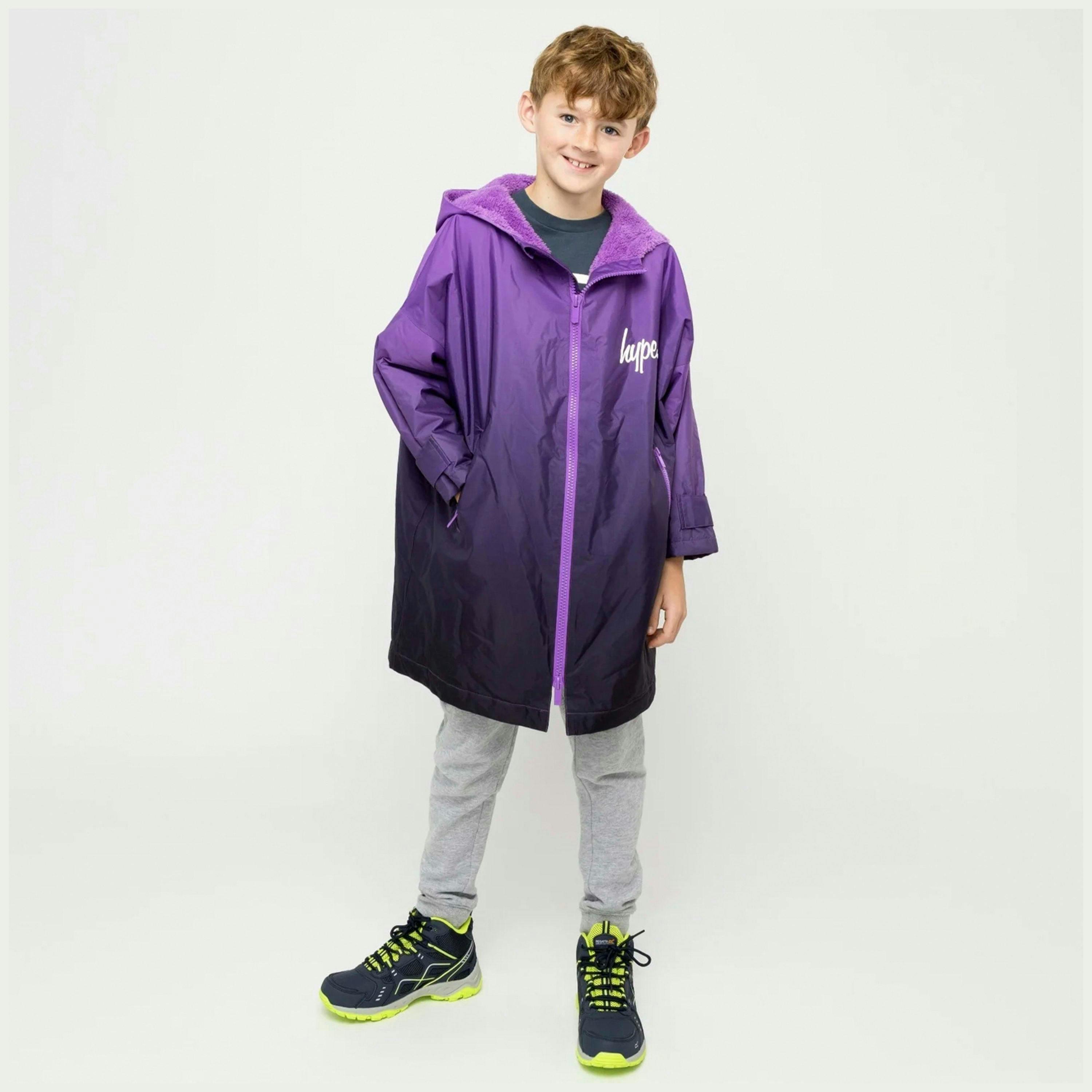 Kids Changing Robe Purple Ombre Girls and Boys Hooded Swim Coat , view 4 of 5