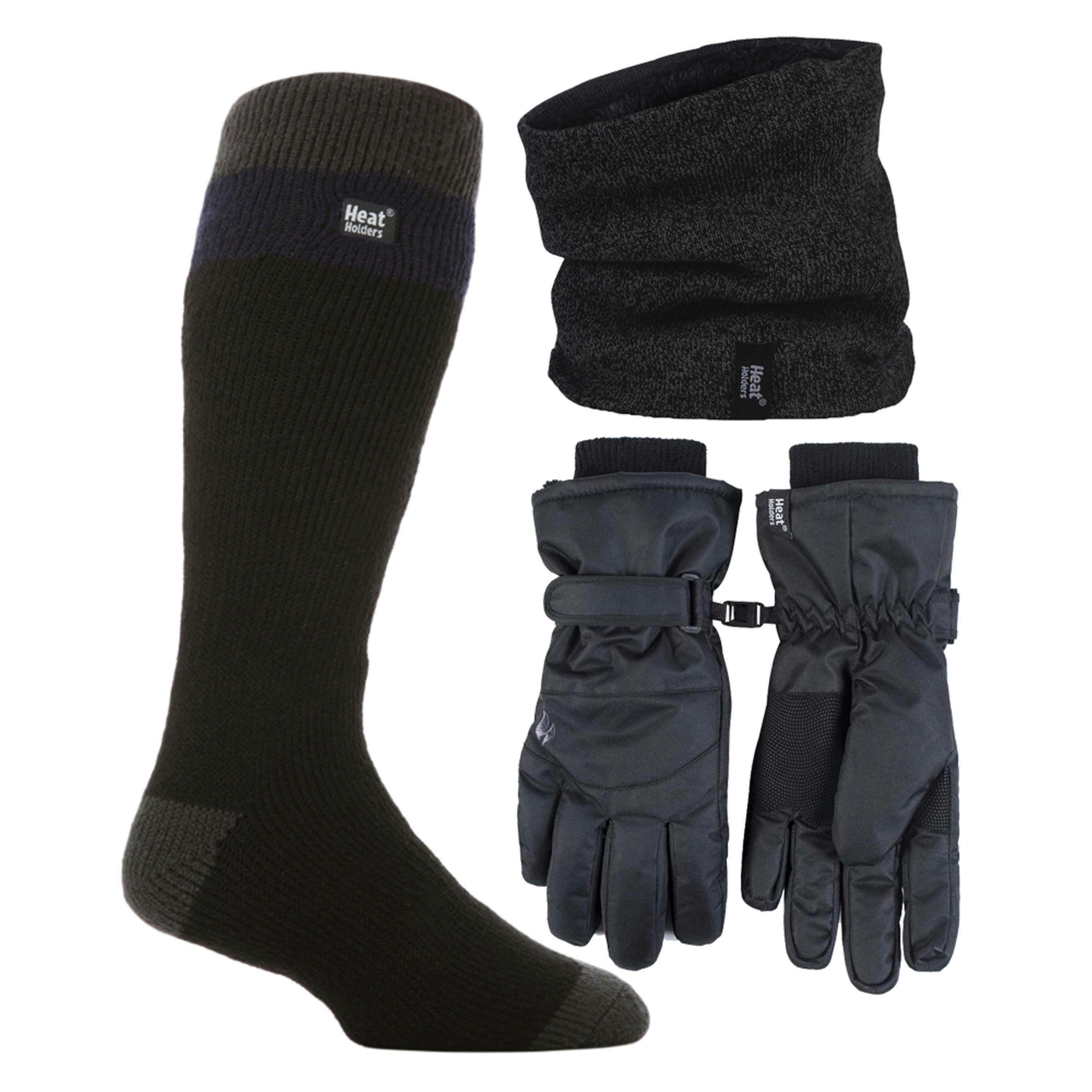 Mens Ski Set Neckwarmer Gloves & Thermal Ski Socks Winter Wear , view 1 of 5