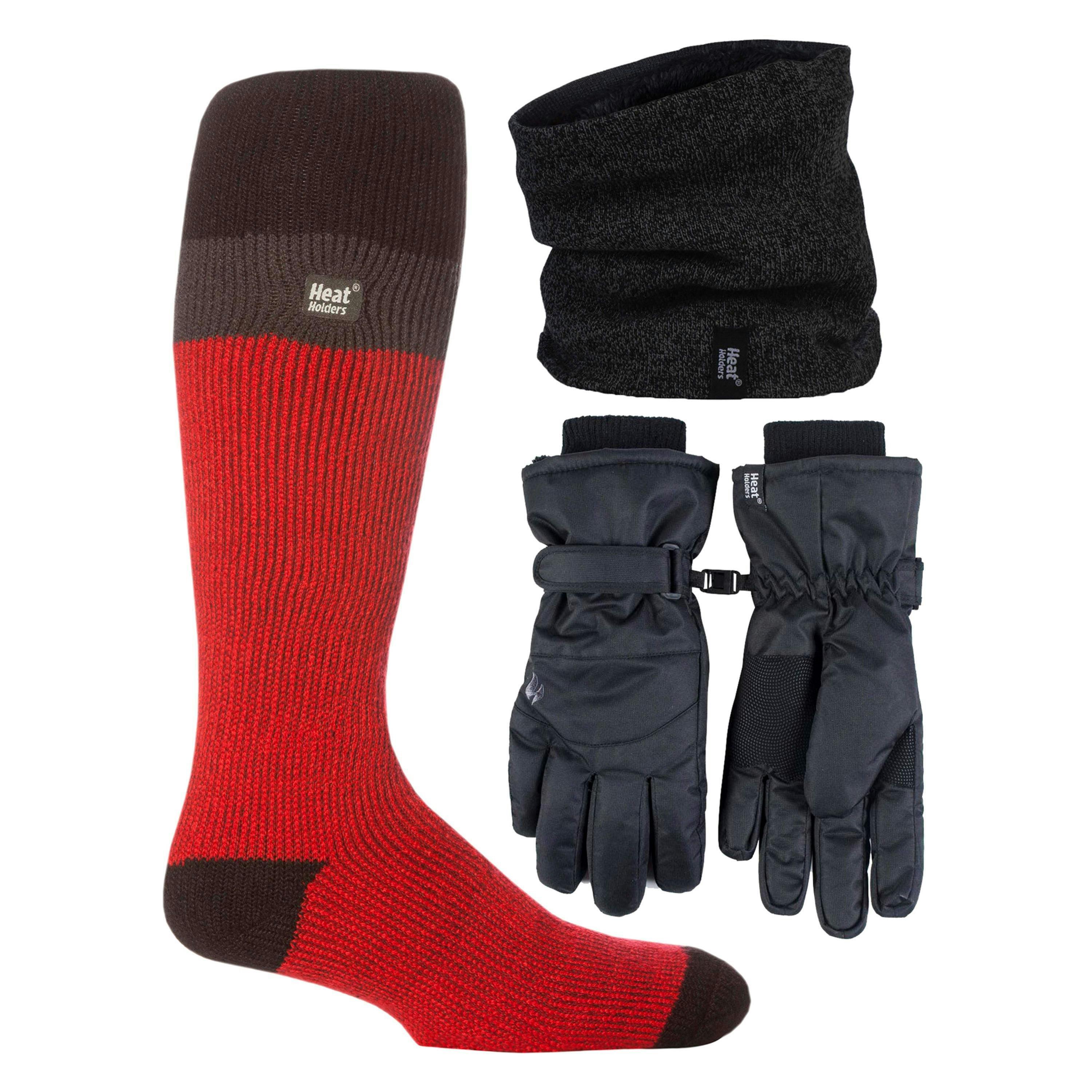 Mens Ski Set Neckwarmer Gloves & Thermal Ski Socks Winter Wear , view 1 of 5