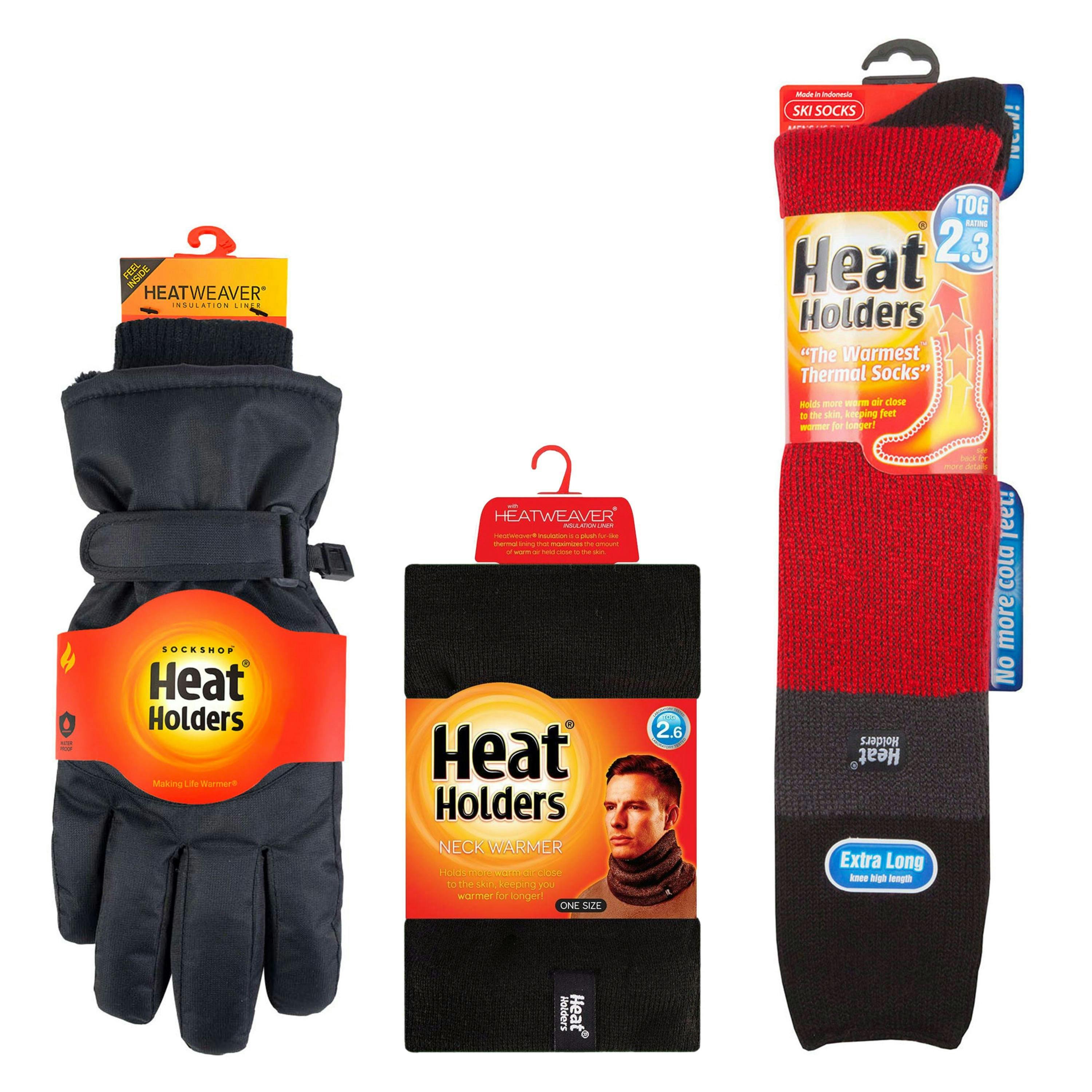 Mens Ski Set Neckwarmer Gloves & Thermal Ski Socks Winter Wear , view 2 of 5