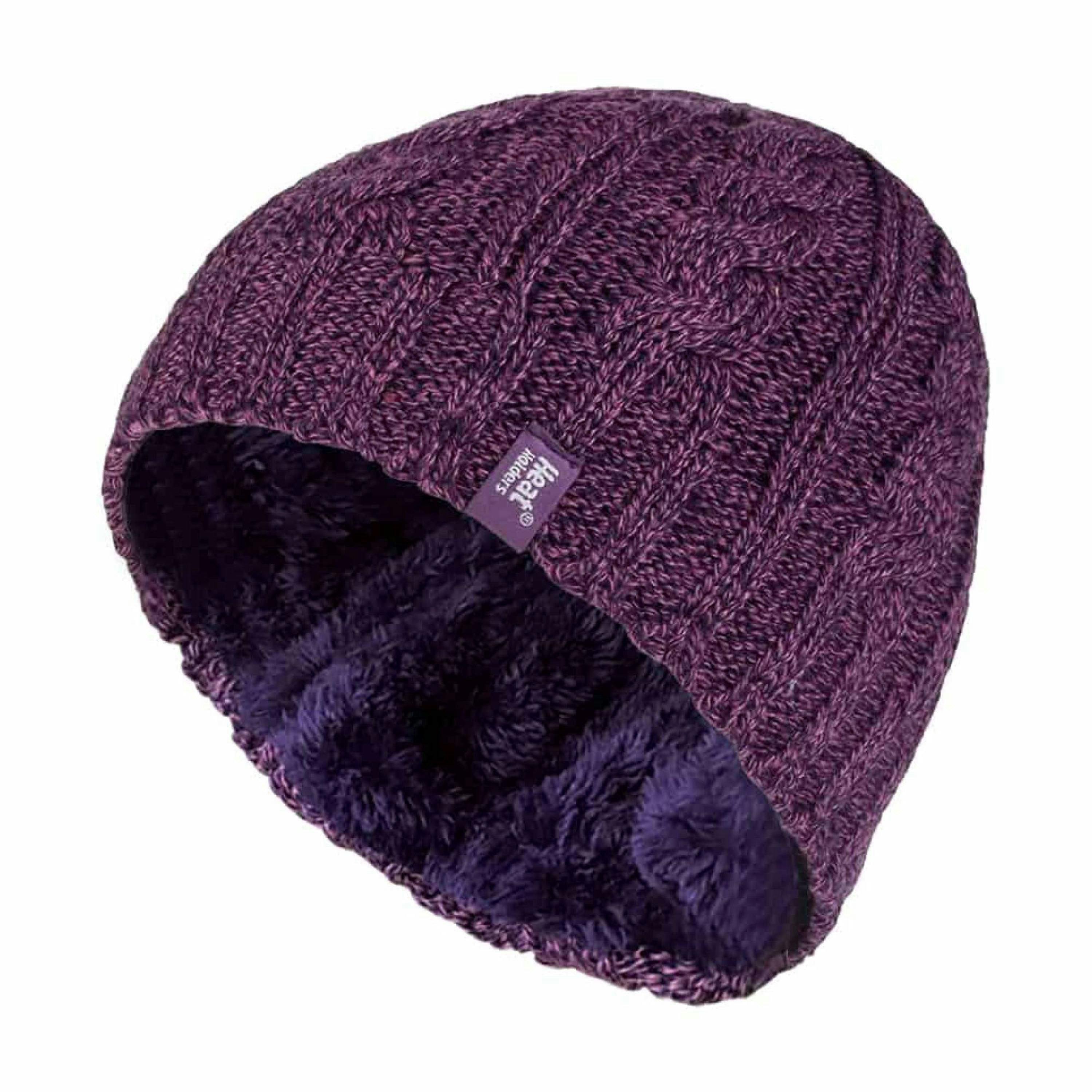 Ladies Cable Knit 3.4 Tog Fleece Lined Thermal Winter Hat , view 1 of 5