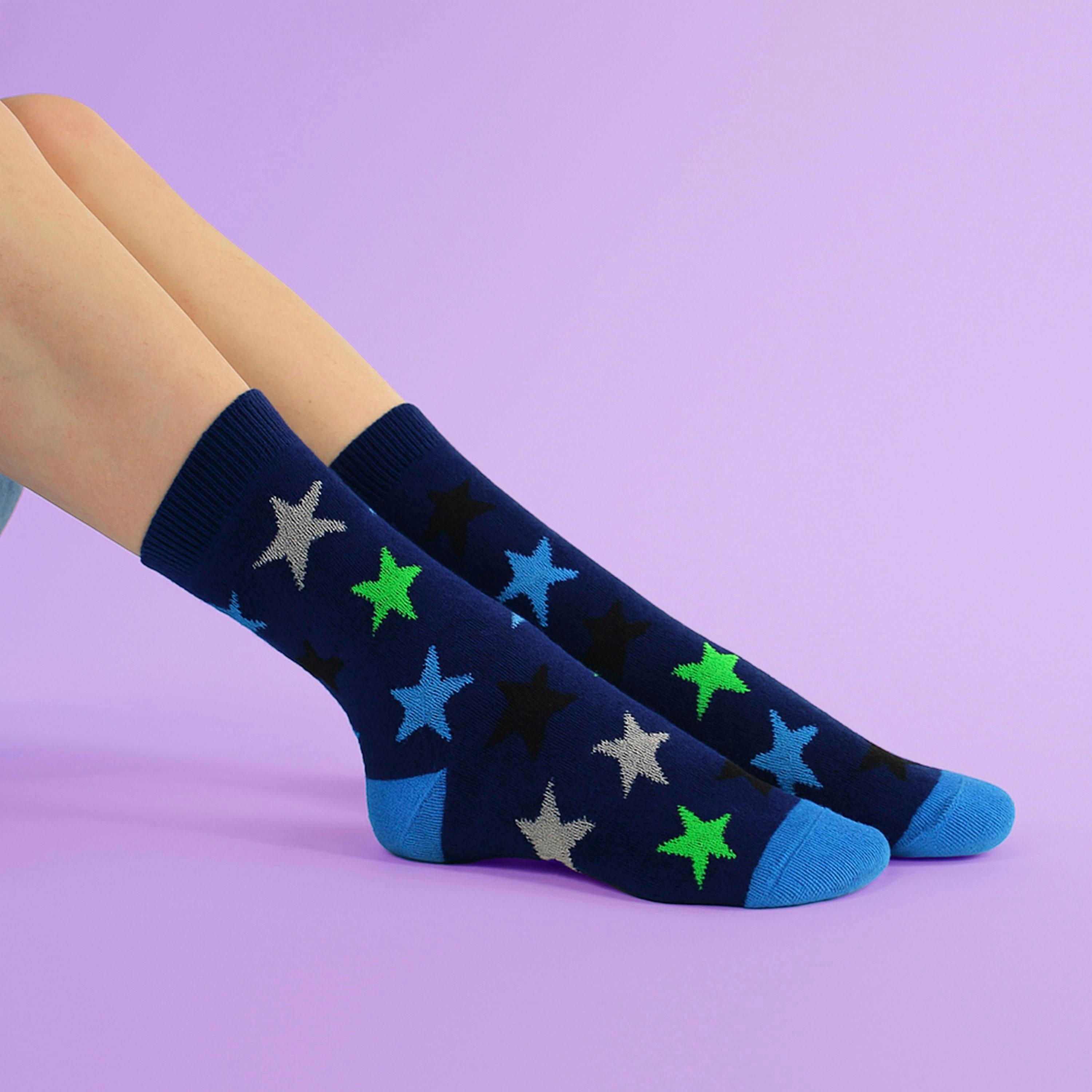 6 Pairs Boys Warm Bed Socks | Stripes & Stars Patterned Breathable Socks , view 5 of 5