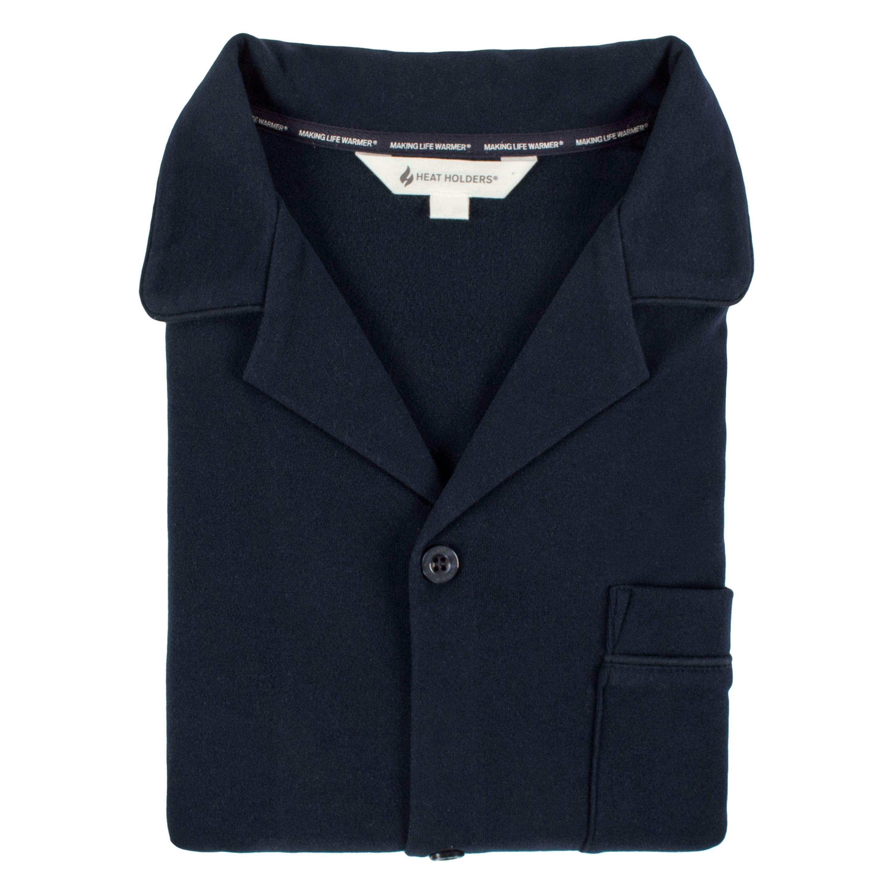 Mens Thermal Pyjama Set with Long Sleeve Top & Bottoms for Cold Nights , view 2 of 5