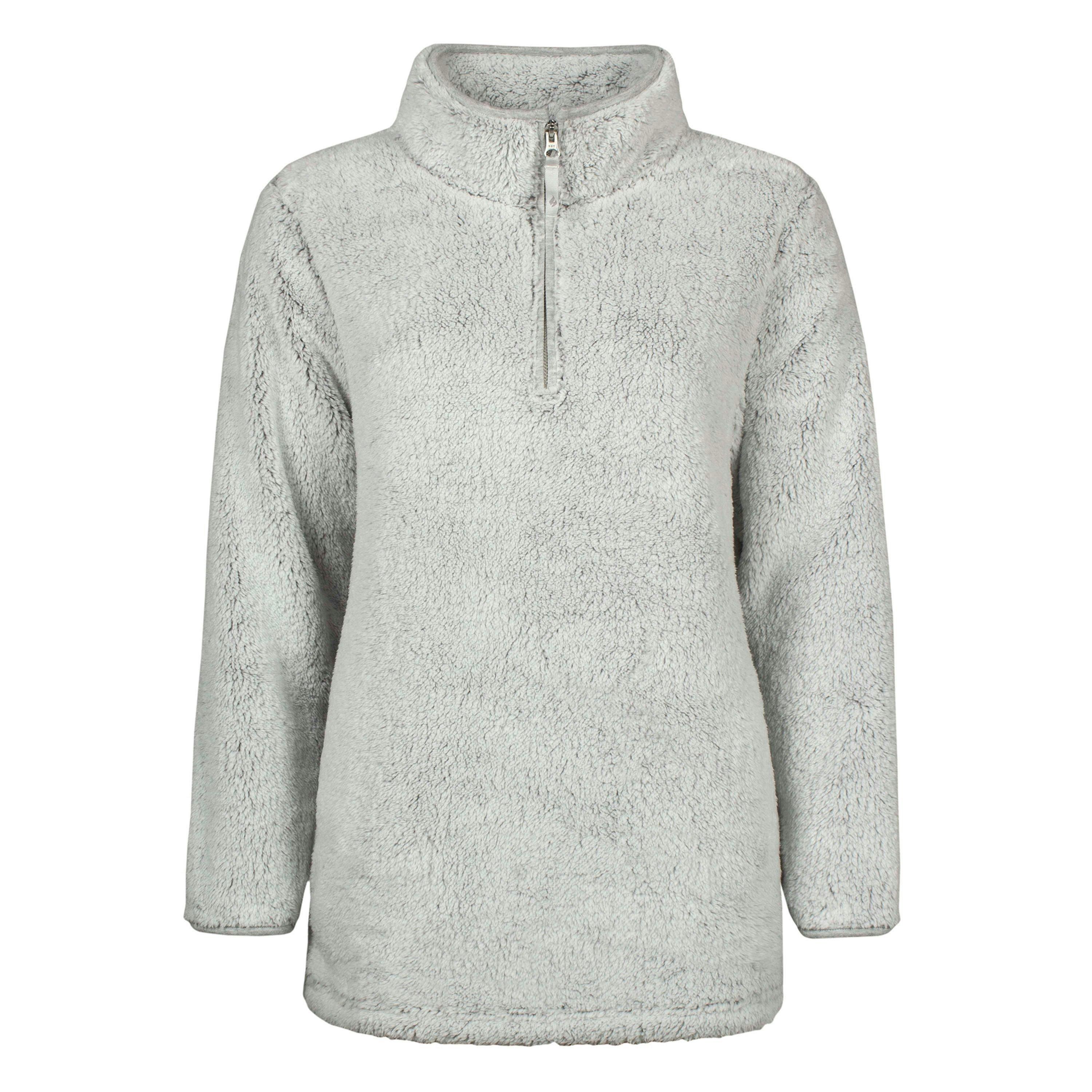 Ladies Thermal Soft Teddy Bear Fleece 1/4 Zip Hoodie Top for Winter , view 1 of 5