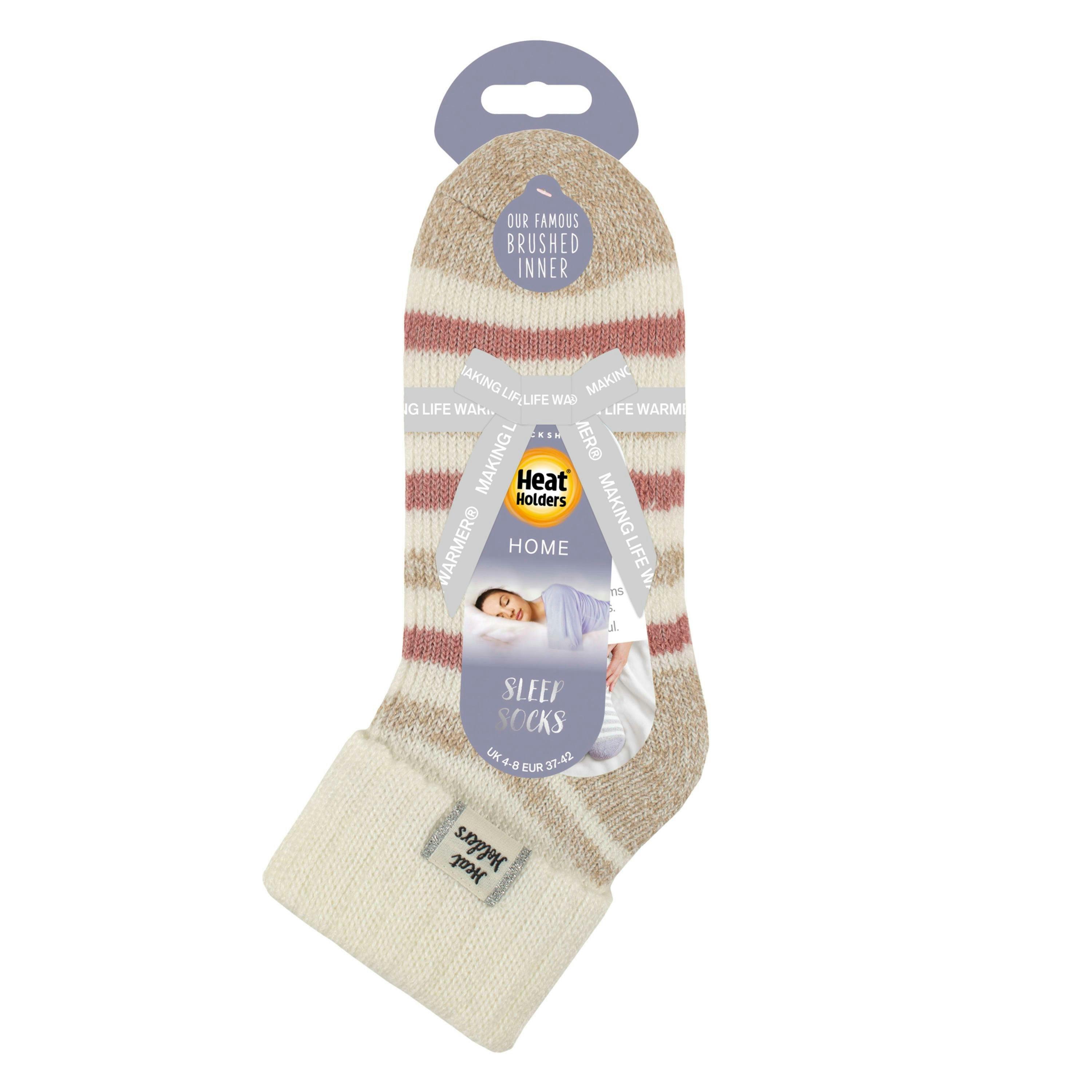 Ladies Thermal Sleep Bed Socks with Rib Turn Over Cuff , view 2 of 3