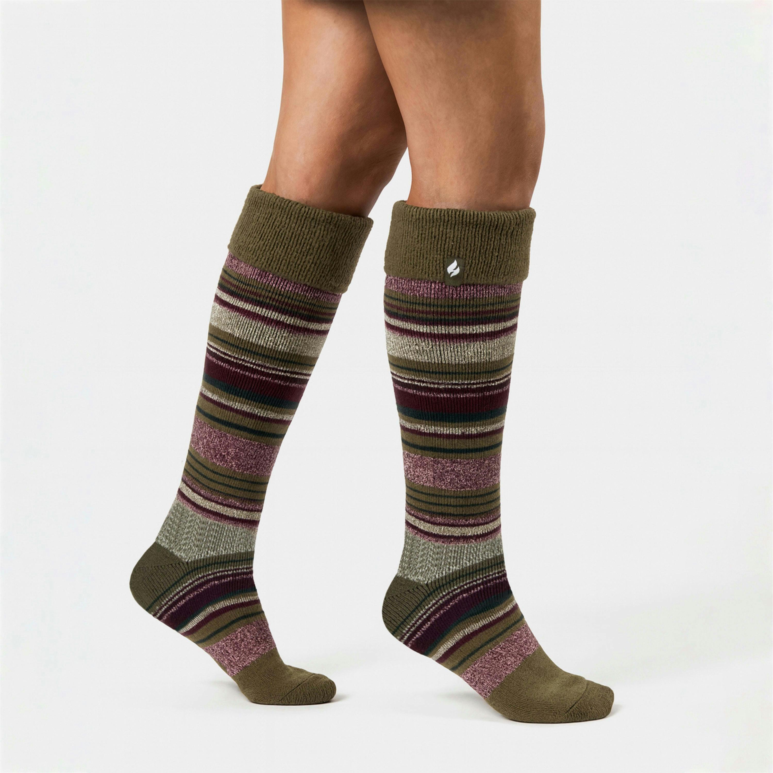 Ladies Thermal Long Wellington Boot Socks with Soft Brushed Lining , view 3 of 3