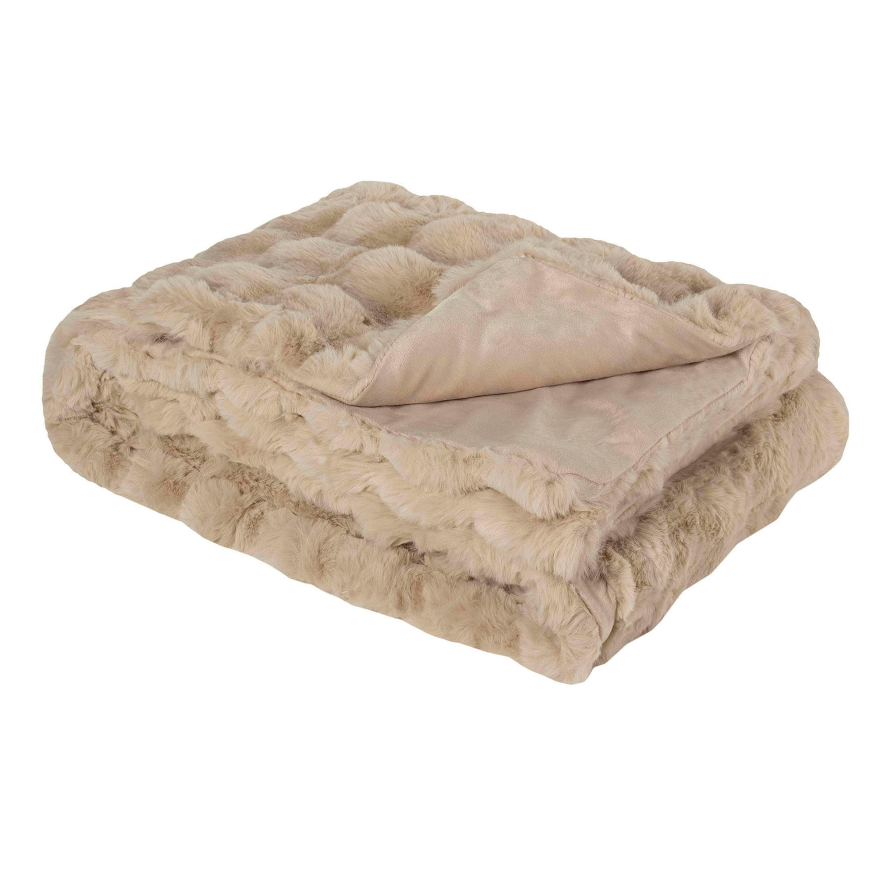 Faux Fur Blanket Extra Soft Cosy Thermal Large Blanket 140x160cm , view 1 of 5
