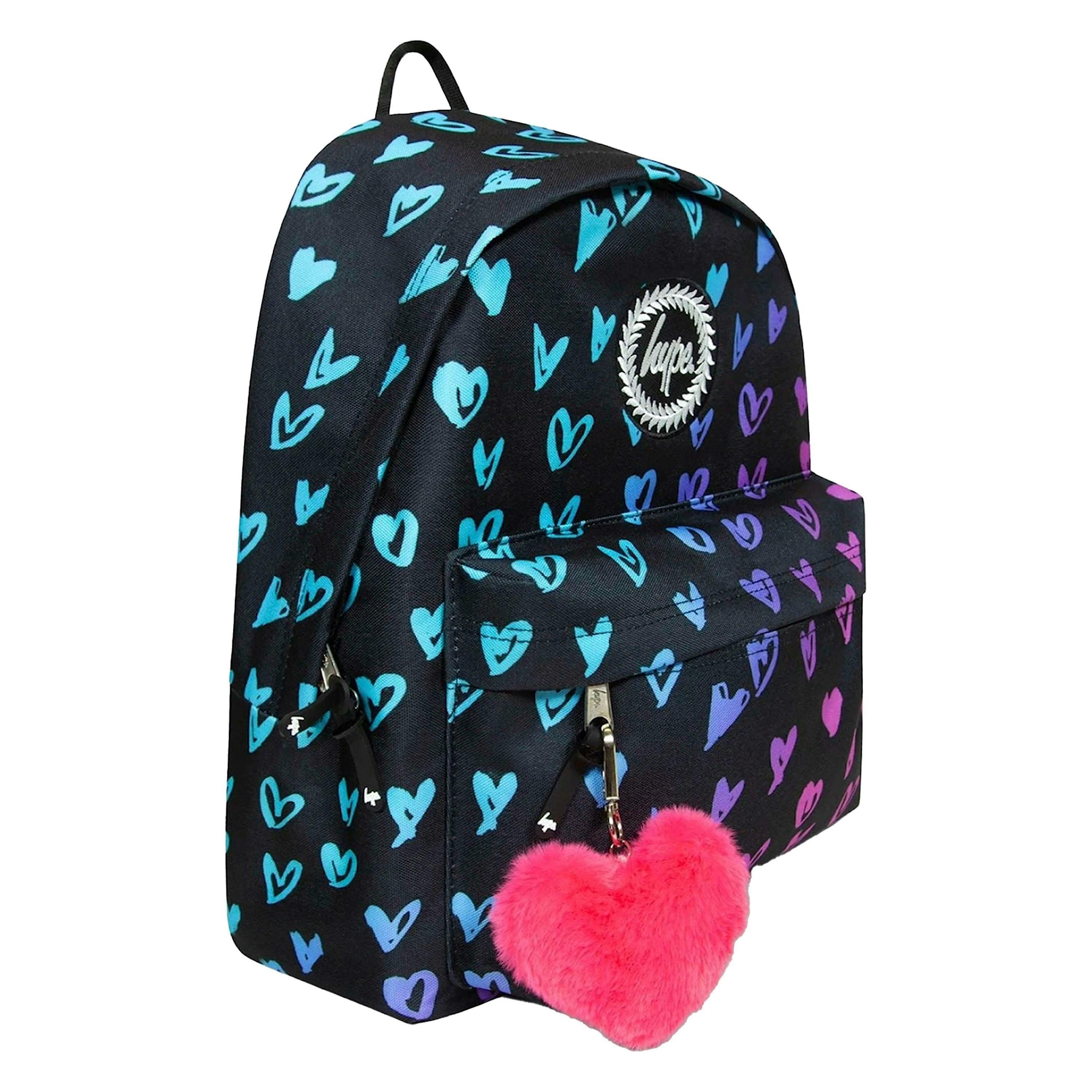 Kids Patterned Hearts Backpack with Adjustable Straps | School Travel Bag , view 2 of 5