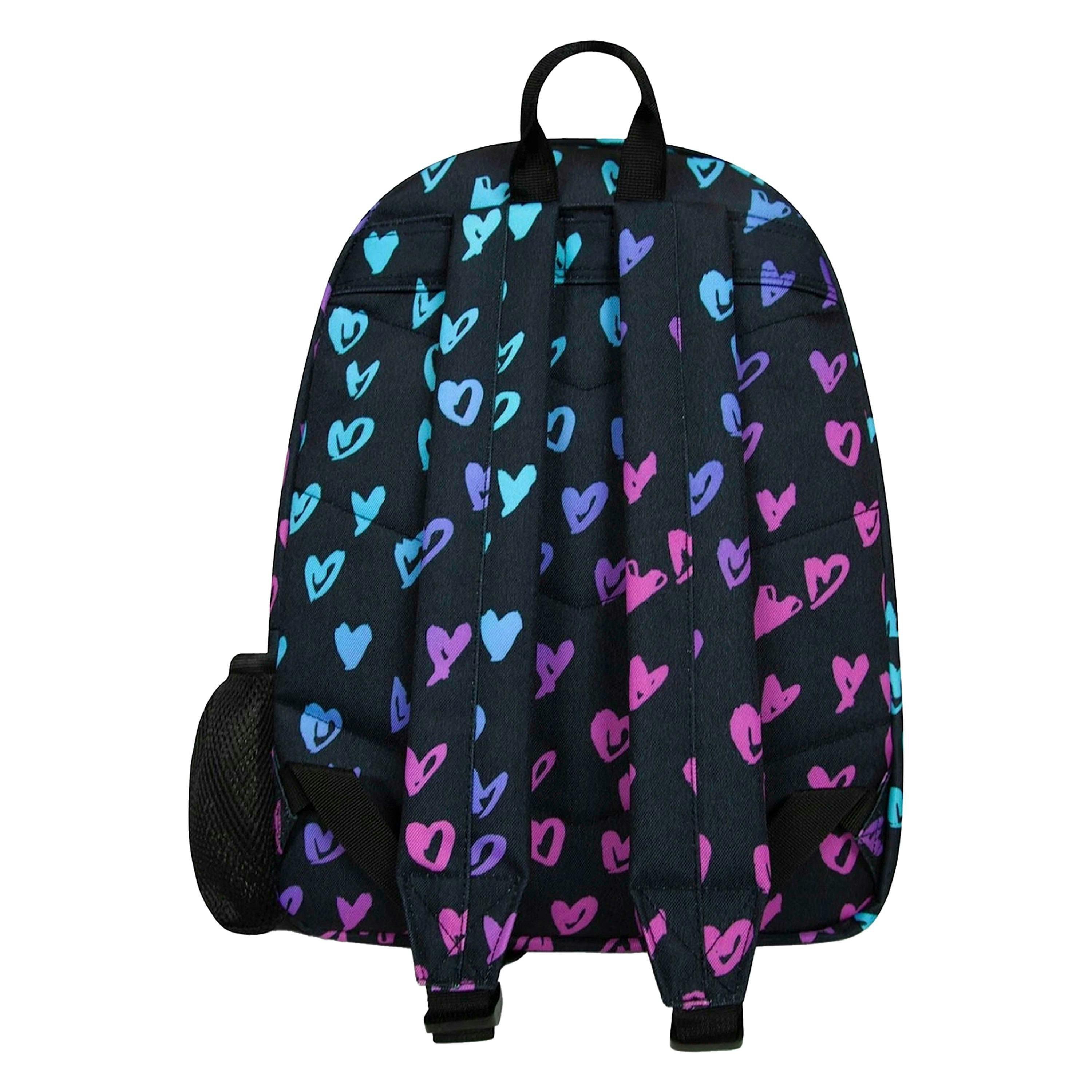 Kids Patterned Hearts Backpack with Adjustable Straps | School Travel Bag , view 3 of 5