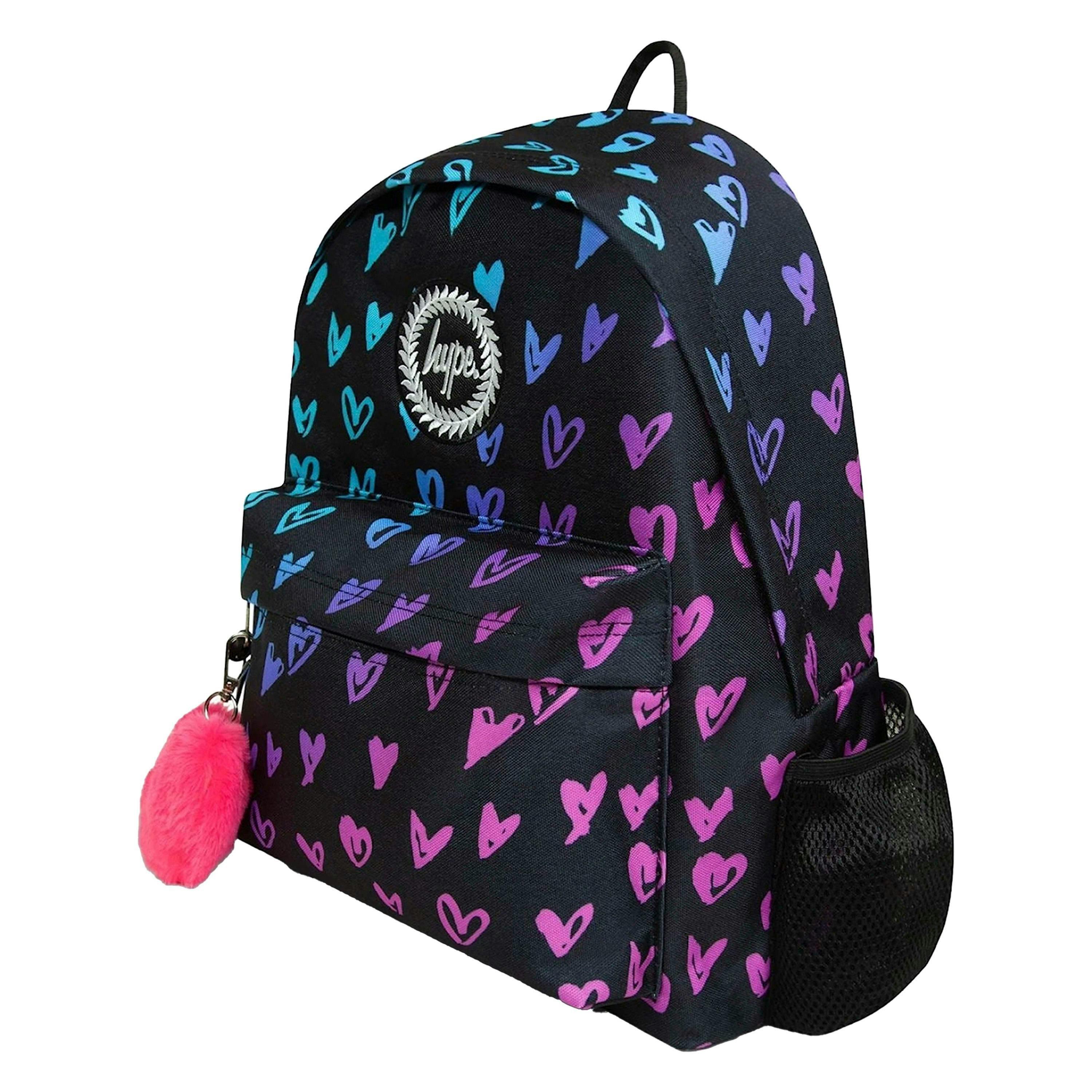 Kids Patterned Hearts Backpack with Adjustable Straps | School Travel Bag , view 4 of 5