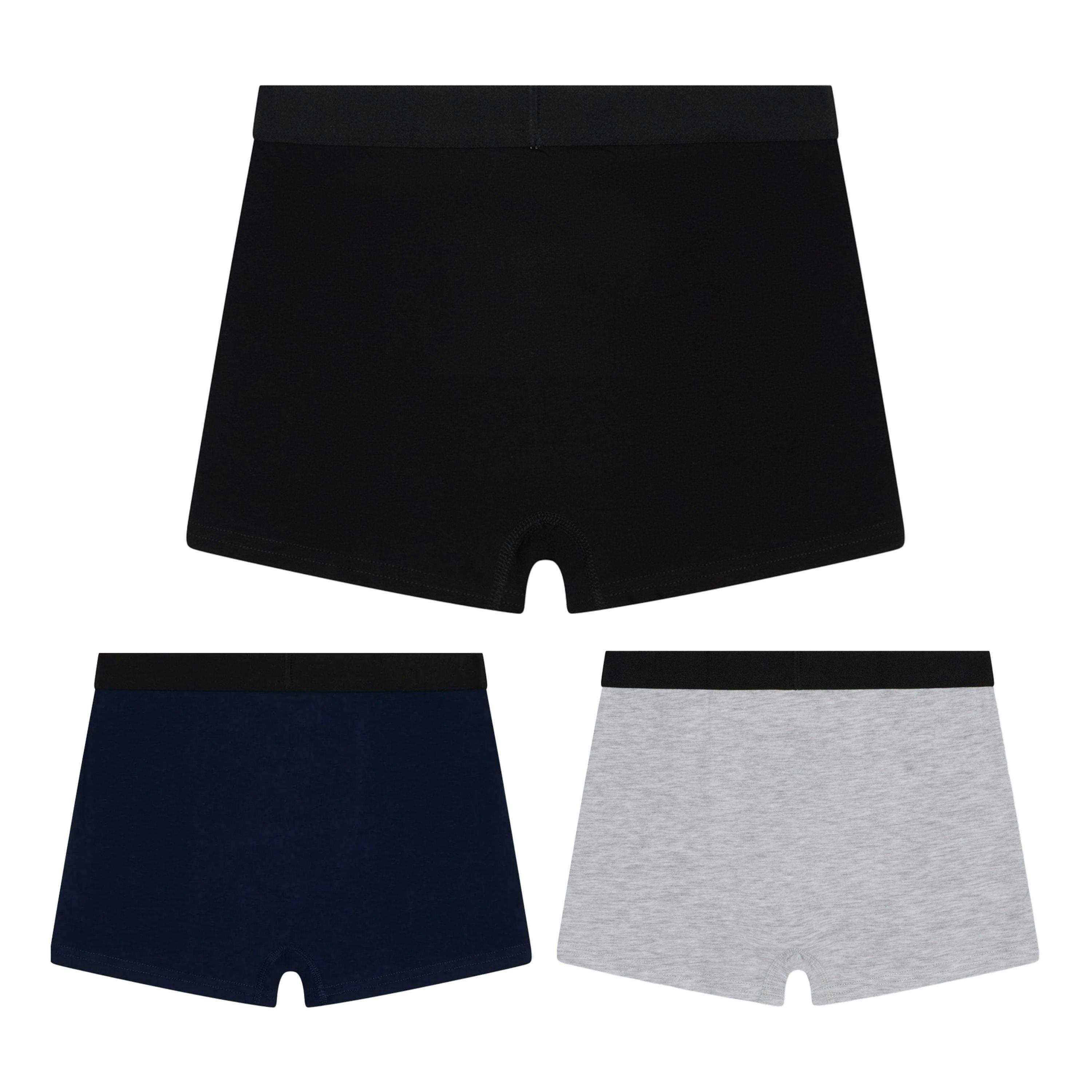 3 Pack Boys Boxers Black, Grey & Navy Soft Breathable Underwear , view 2 of 5
