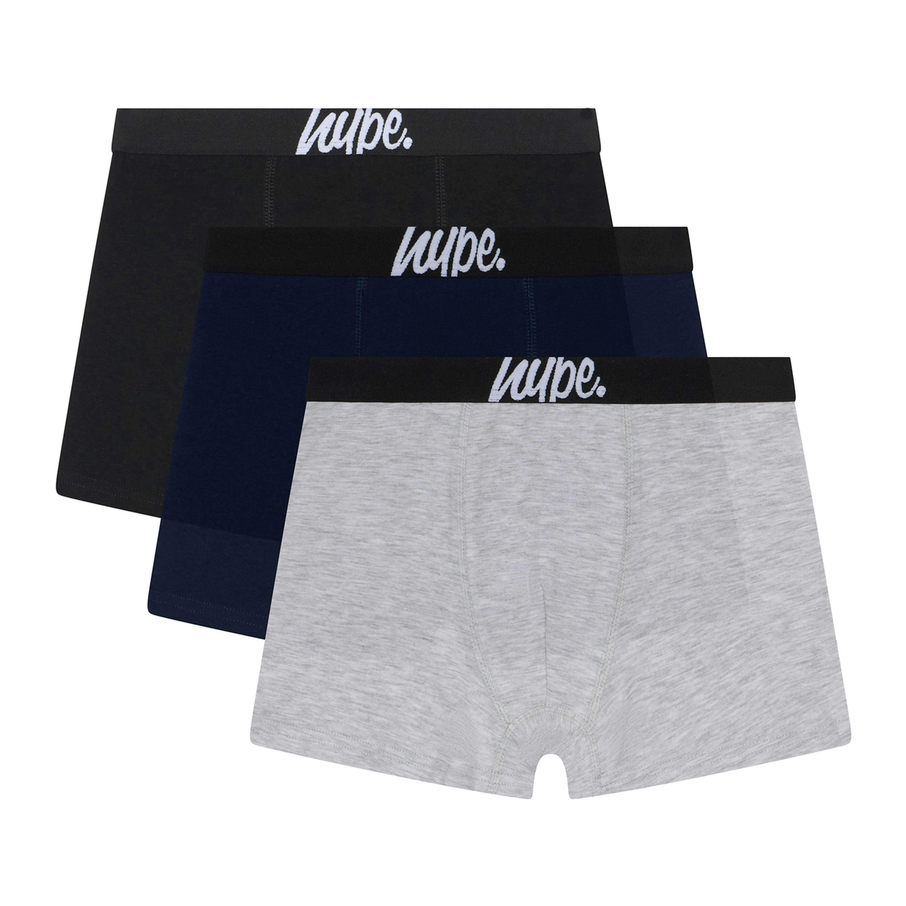3 Pack Boys Boxers Black, Grey & Navy Soft Breathable Underwear , view 1 of 5