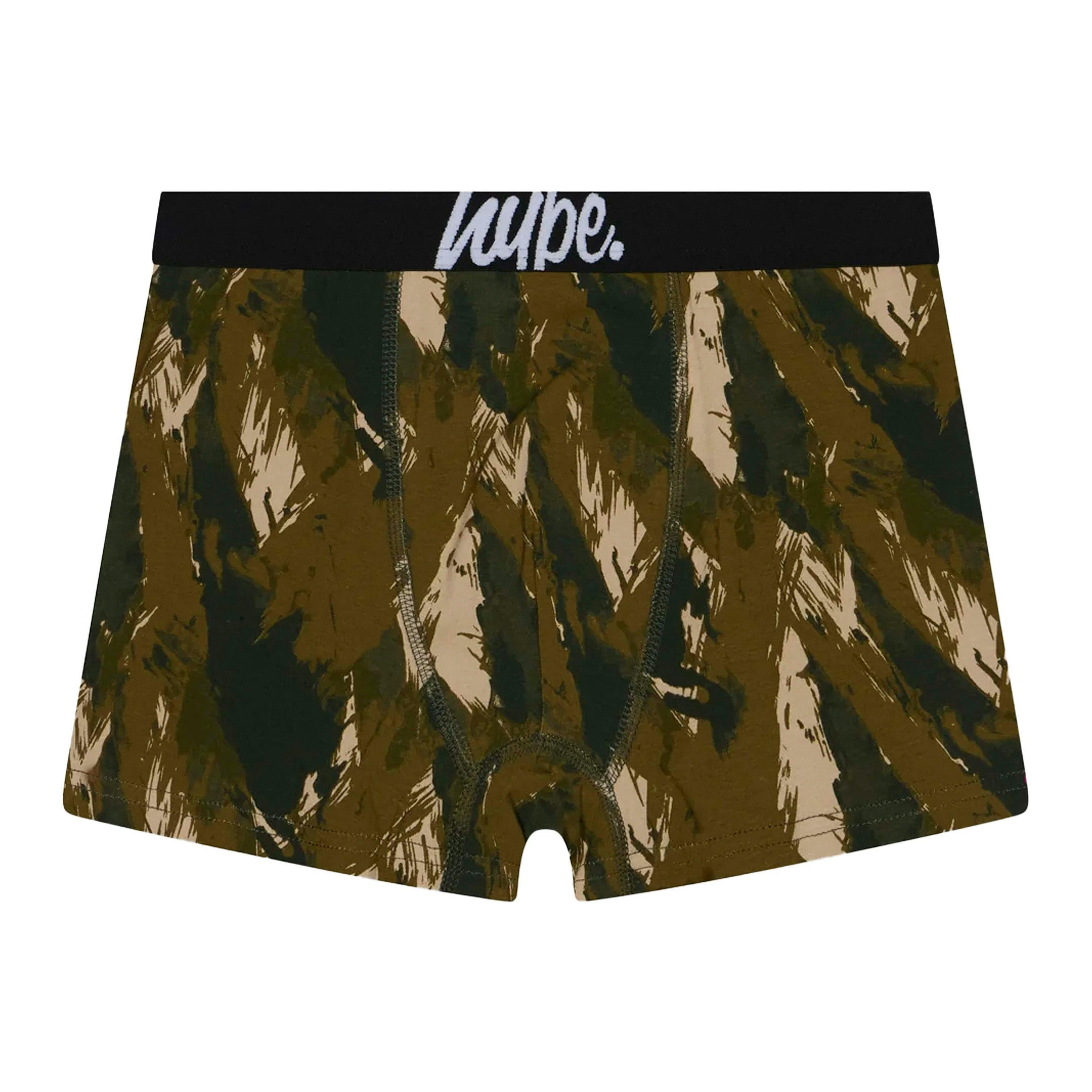 3 Pack Boys Boxers Black, Olive & All Over Print Soft Breathable Underwear , view 3 of 5