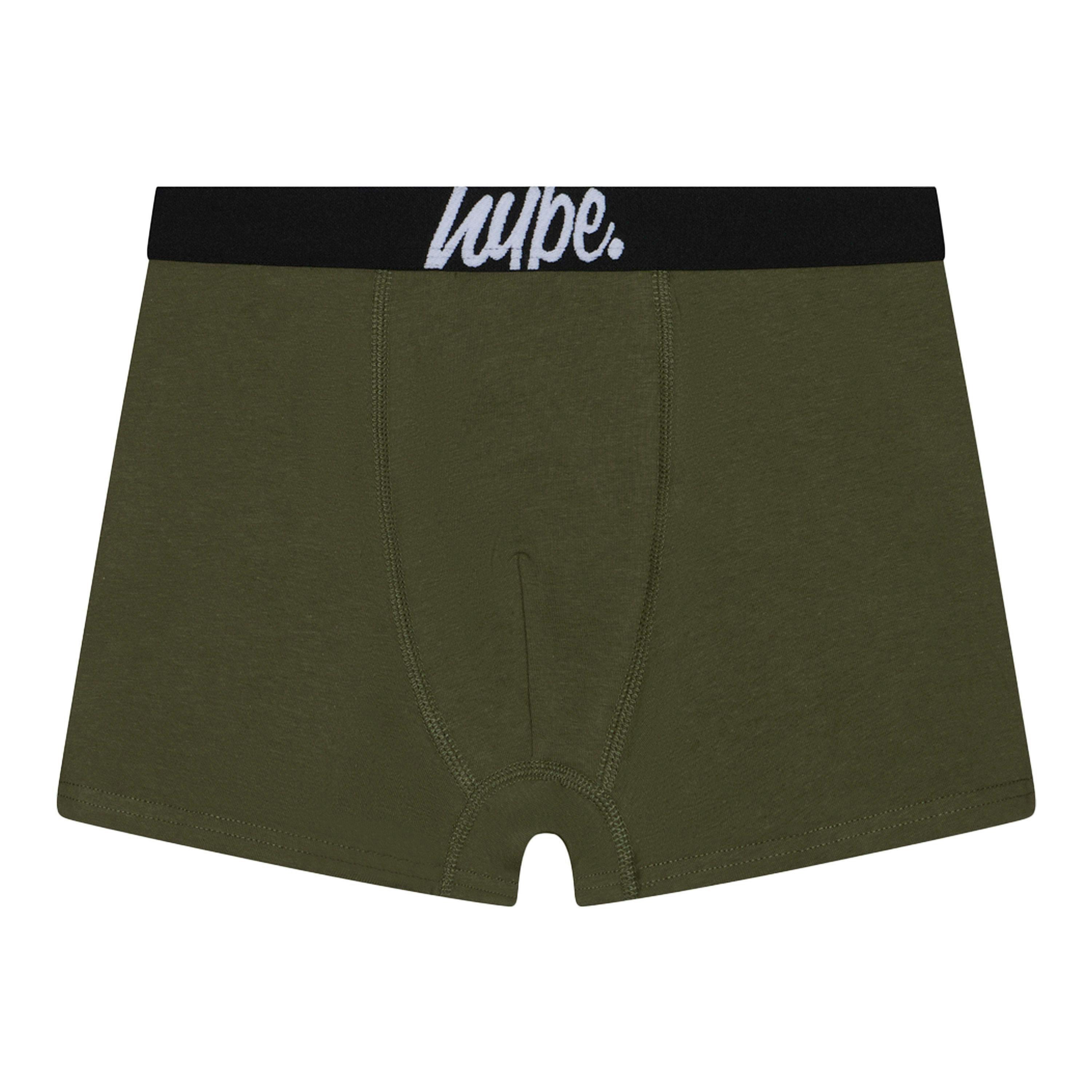 3 Pack Boys Boxers Black, Olive & All Over Print Soft Breathable Underwear , view 4 of 5