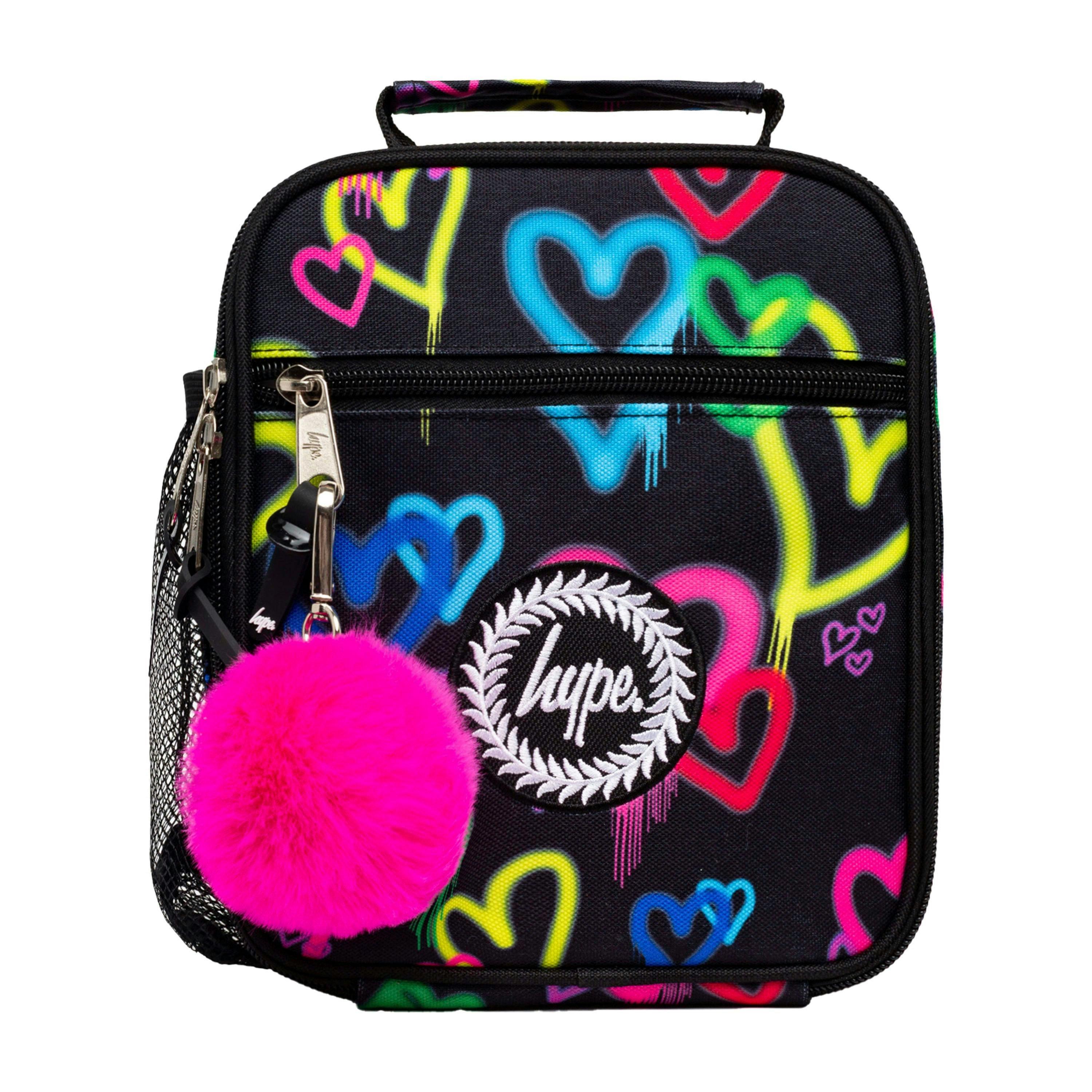Kids Lunch Box Black Graffiti Hearts | Thermal Insulated School Bag 4.5L , view 1 of 5