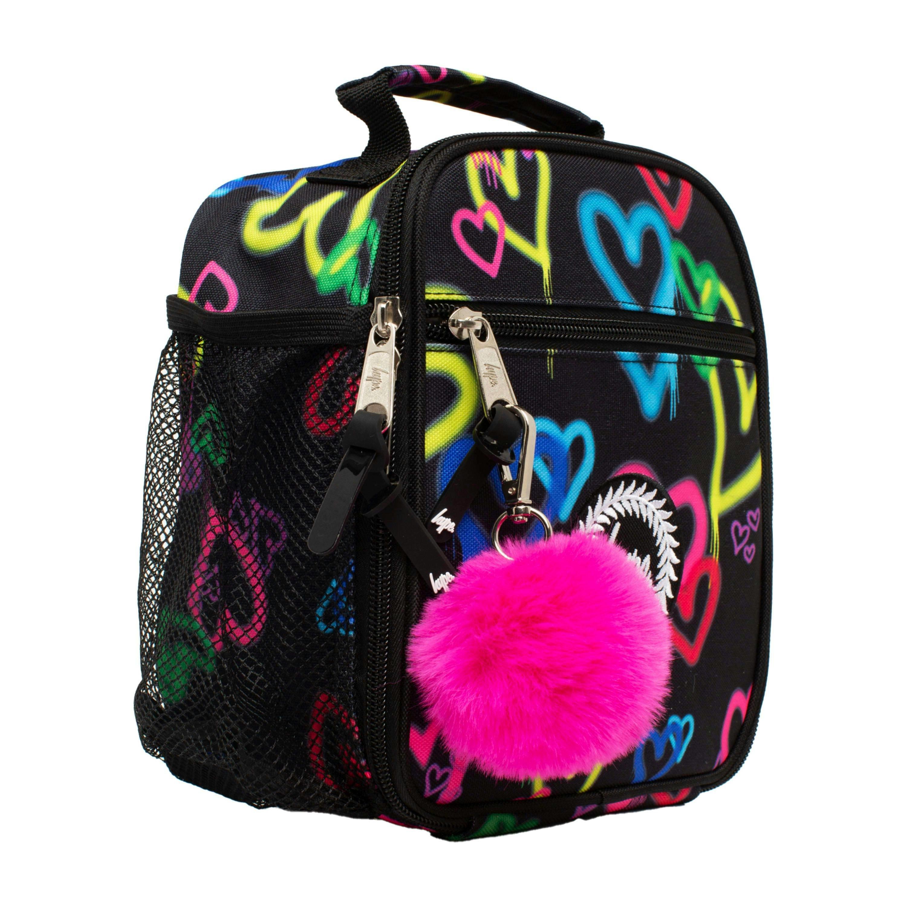 Kids Lunch Box Black Graffiti Hearts | Thermal Insulated School Bag 4.5L , view 2 of 5