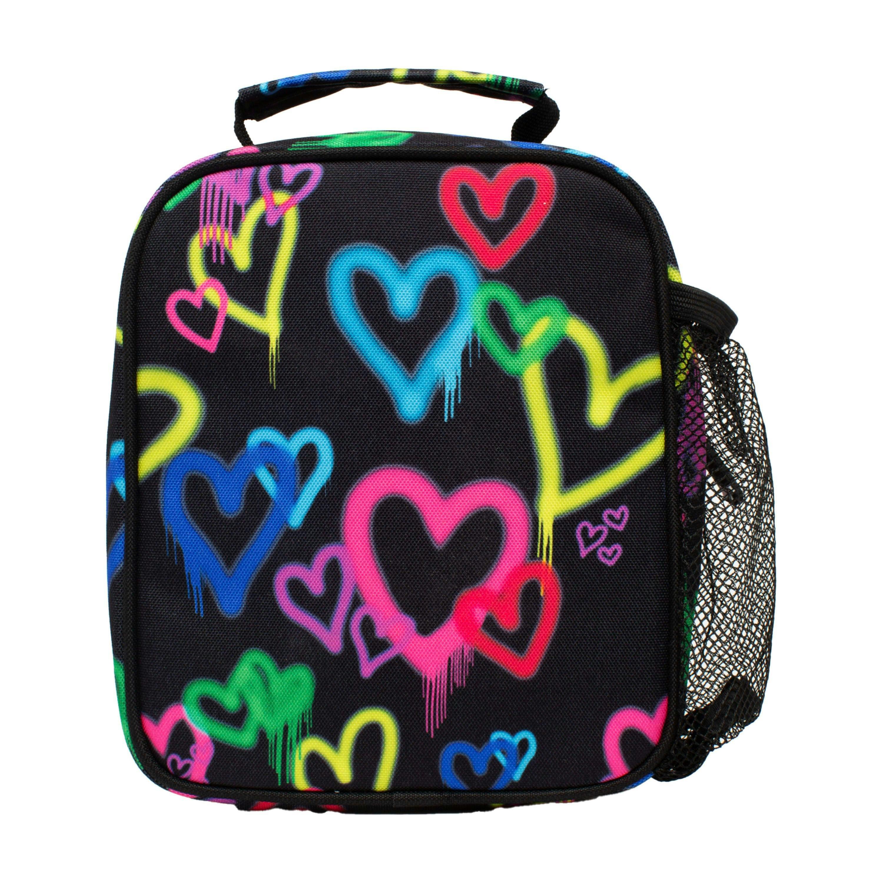 Kids Lunch Box Black Graffiti Hearts | Thermal Insulated School Bag 4.5L , view 3 of 5