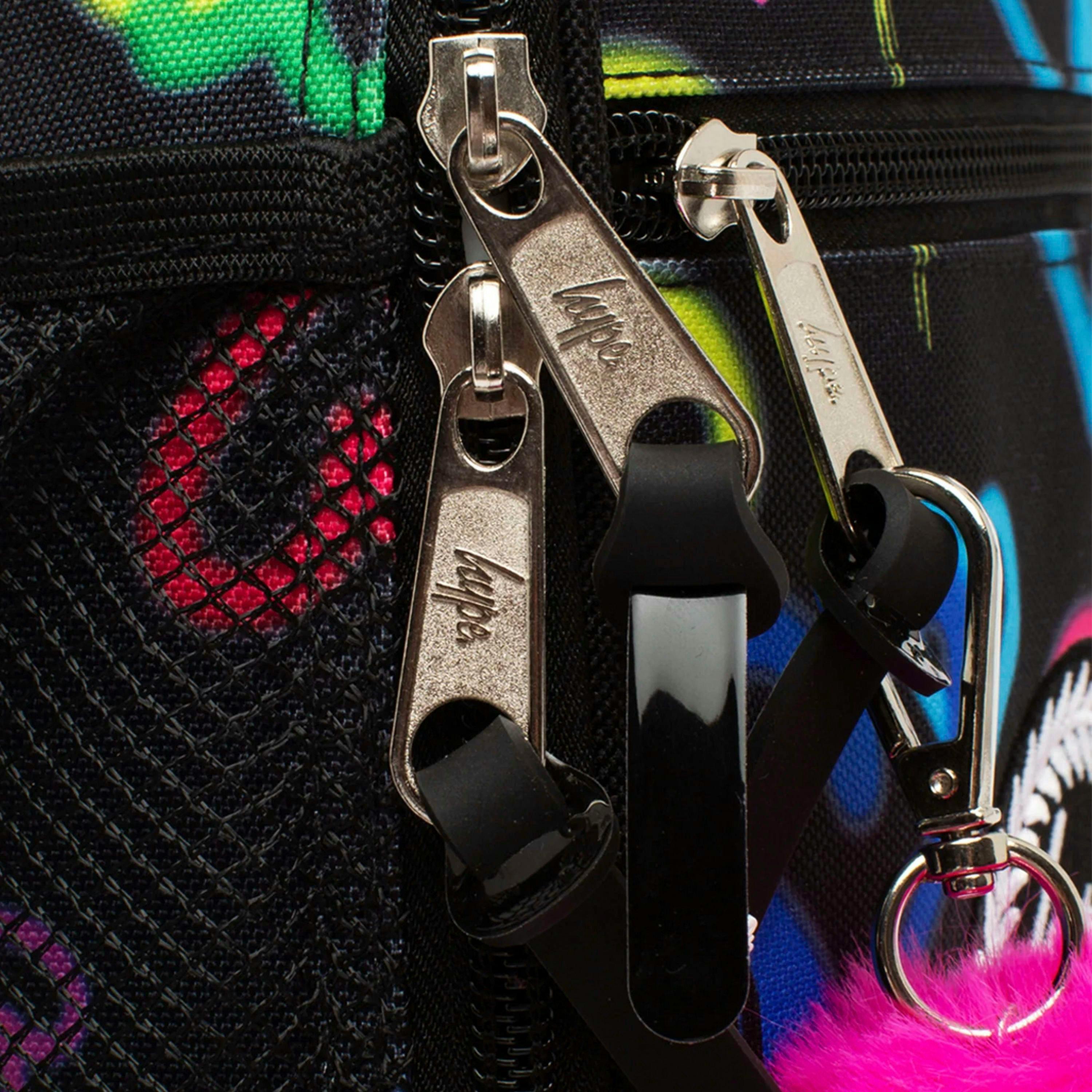 Kids Lunch Box Black Graffiti Hearts | Thermal Insulated School Bag 4.5L , view 4 of 5