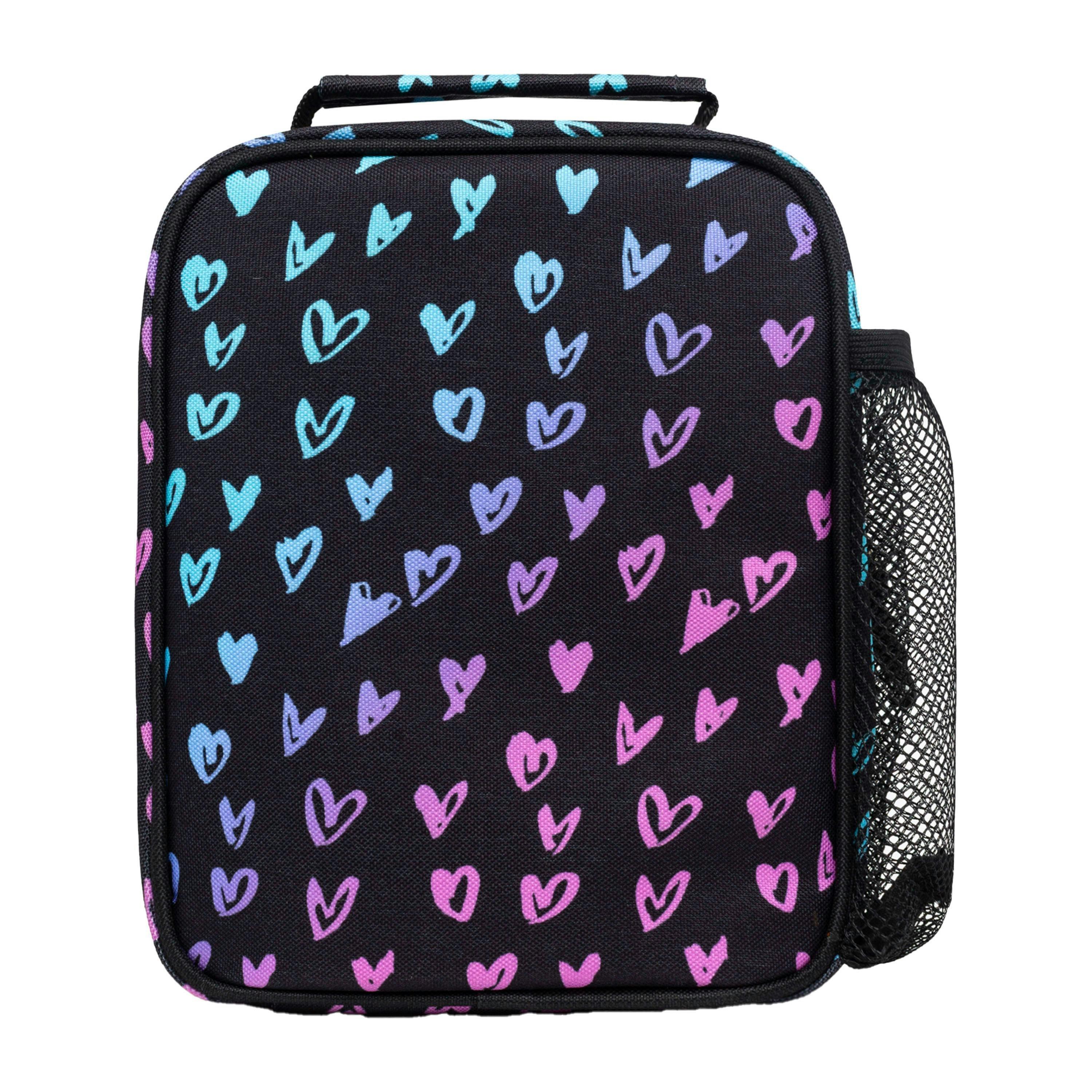 Kids Lunch Box Pink Scribble Hearts | Thermal Insulated School Bag 4.5L , view 3 of 5