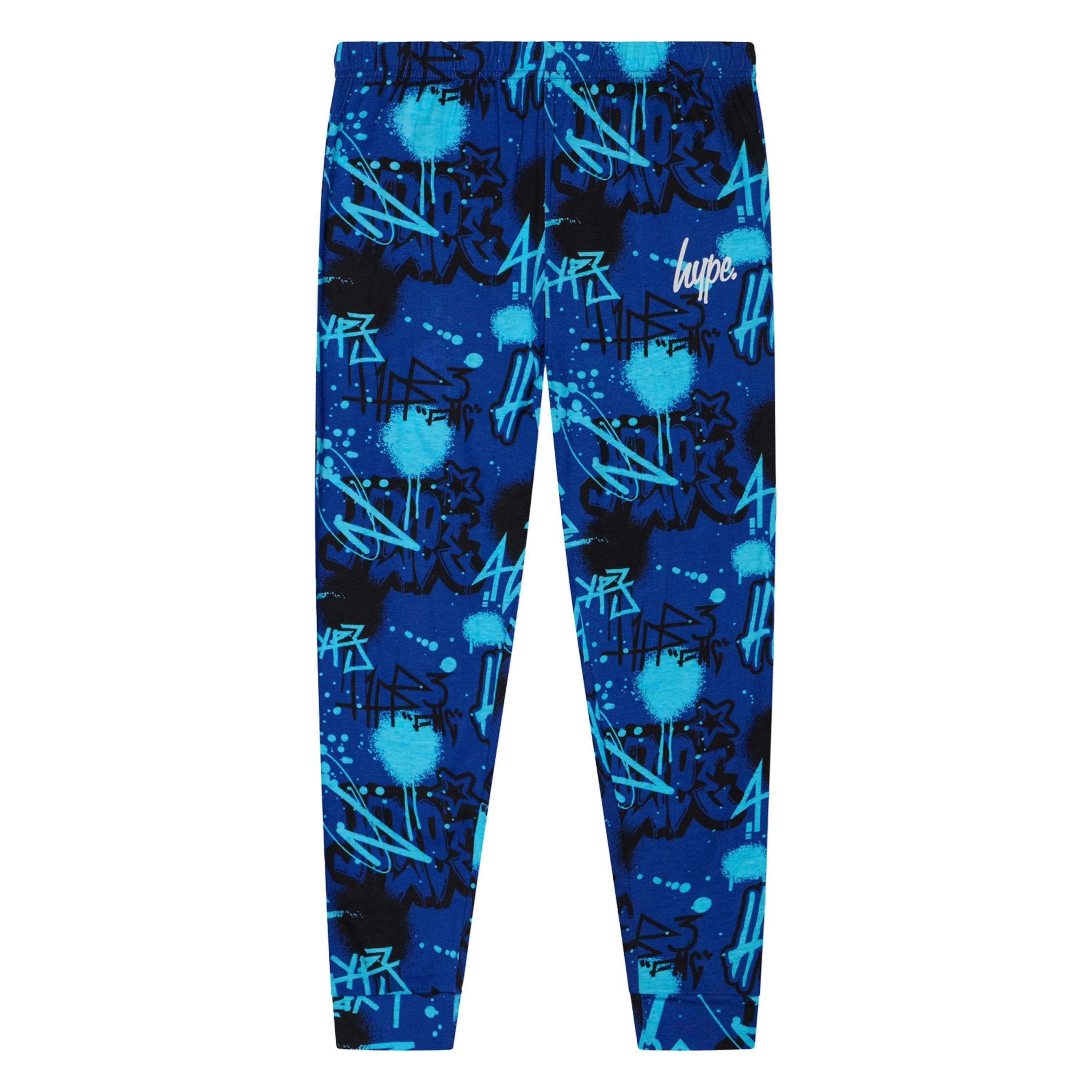 Blue Graffiti Boys Pyjama Set Kids Soft Sleepwear Lounge PJs , view 4 of 5