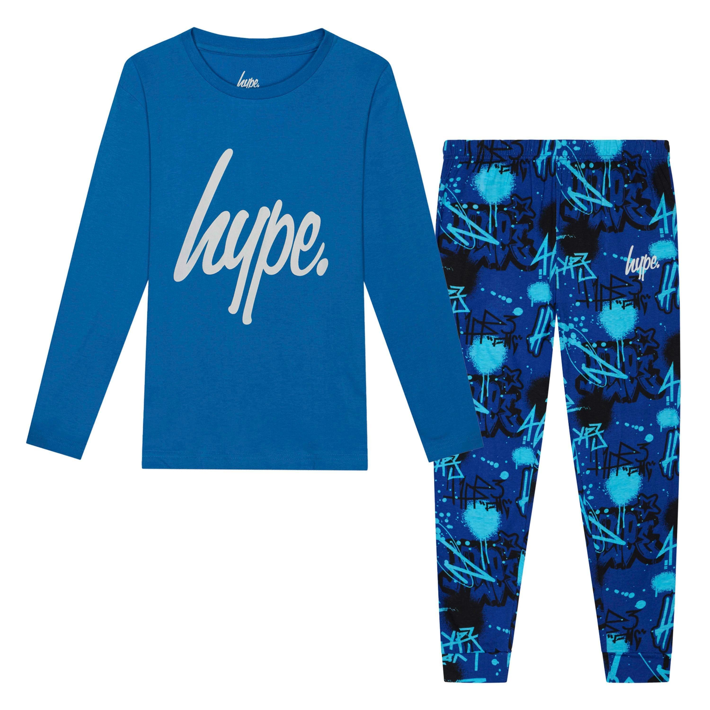 Blue Graffiti Boys Pyjama Set Kids Soft Sleepwear Lounge PJs , view 1 of 5