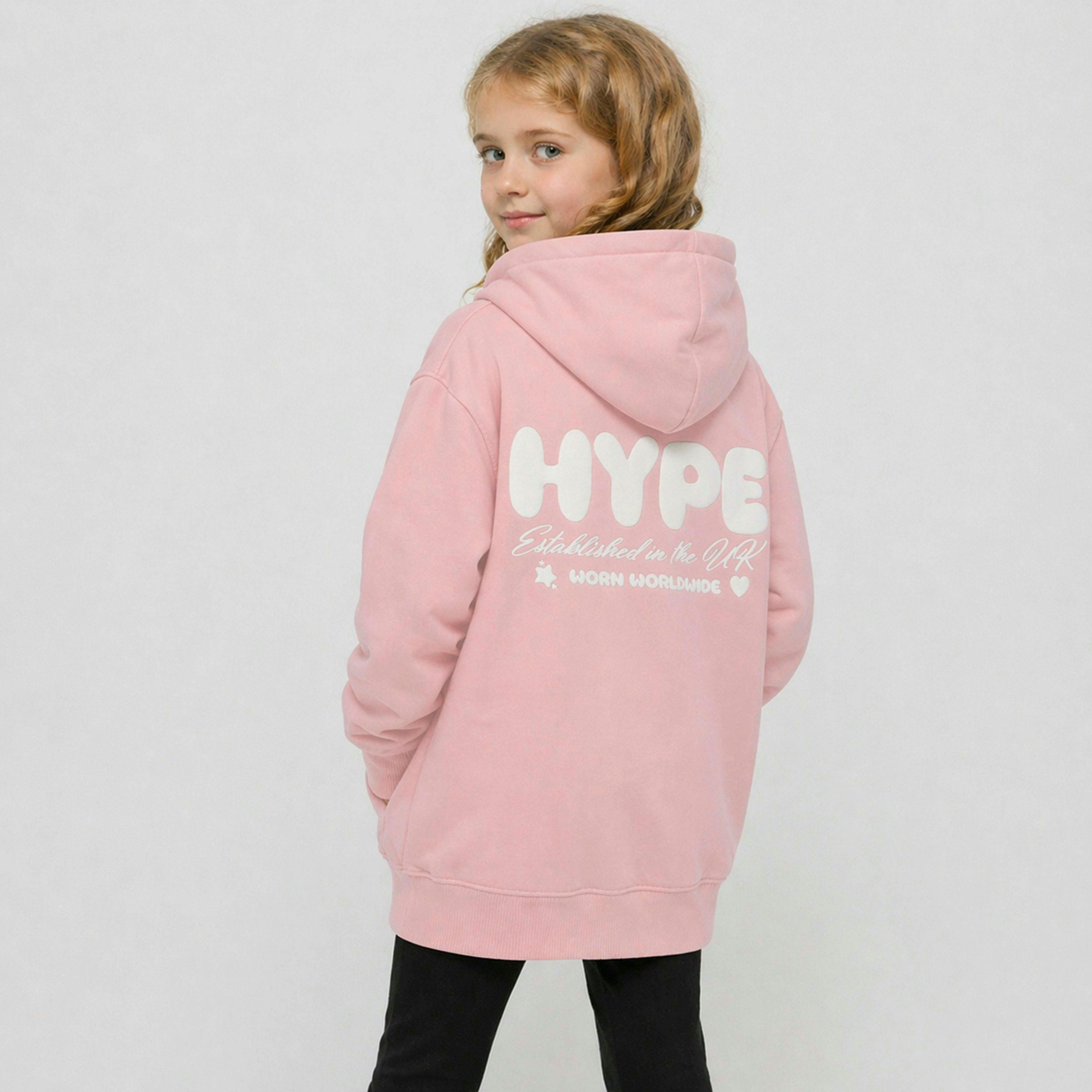 Girls Hoodie Kids Casual Pink Sweatshirt Soft Graphic Back Design , view 5 of 5