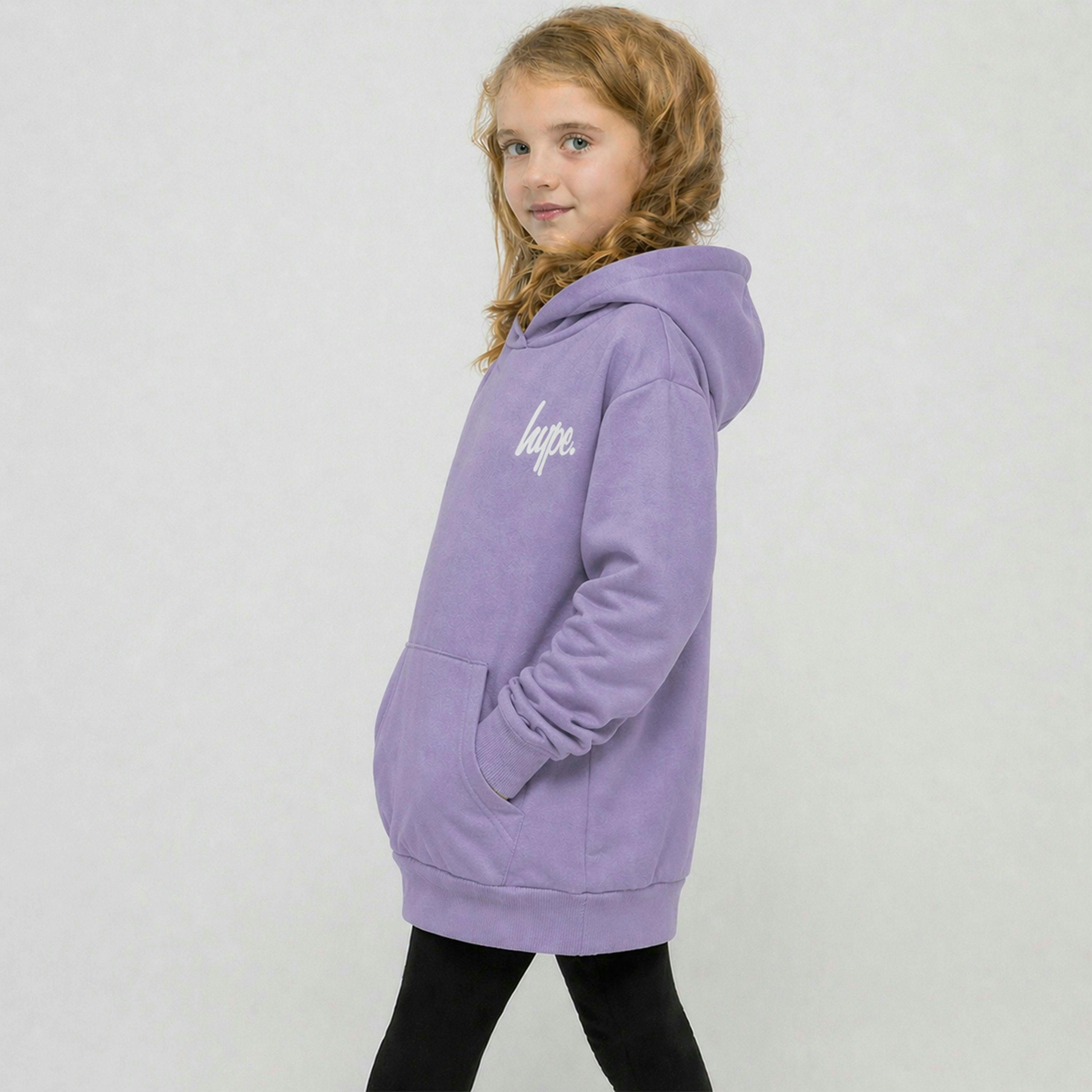 Girls Hoodie Kids Purple Casual Sweatshirt Soft Graphic Back Design , view 4 of 5