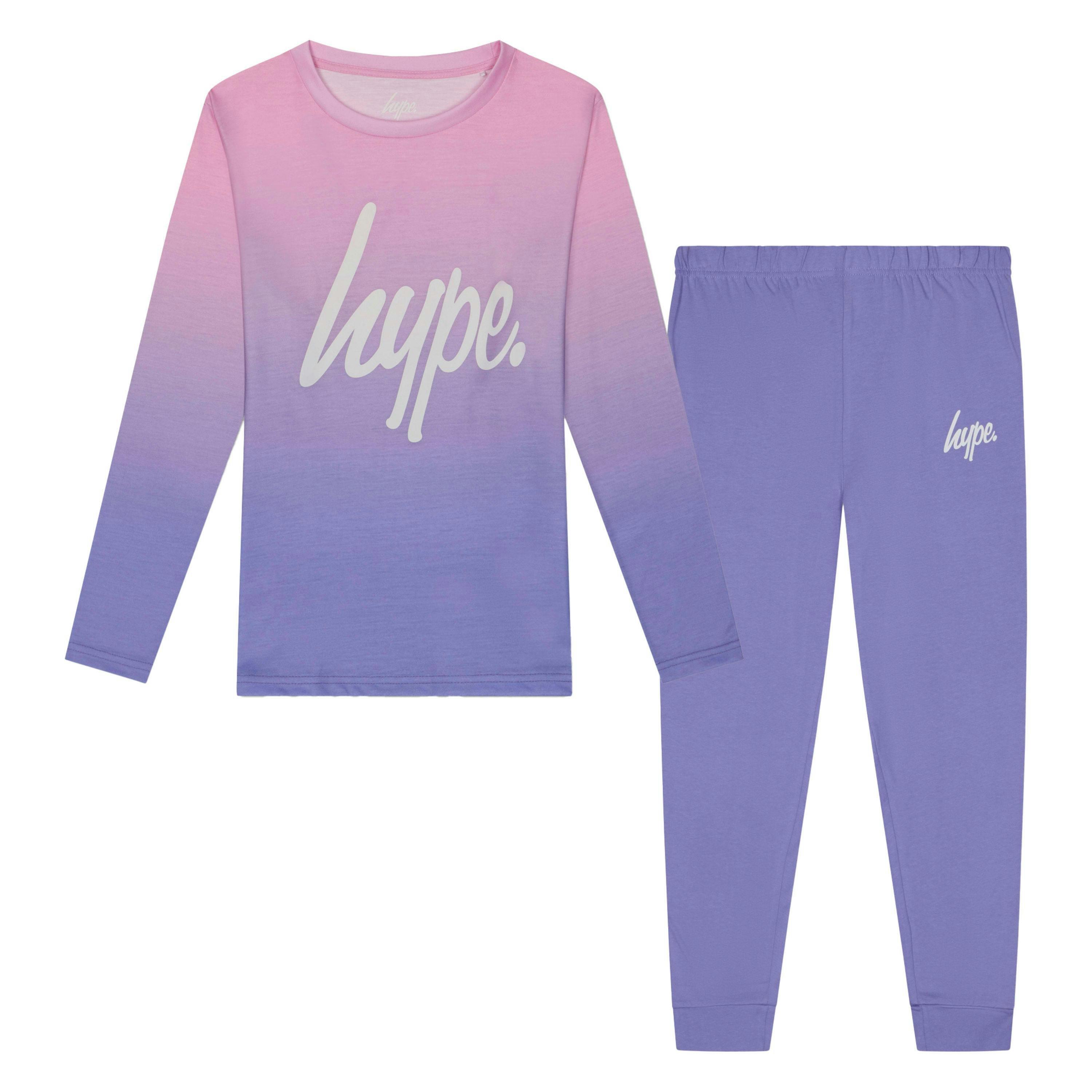 Girls Pyjama Set Kids Pink Pastel Fade Soft Sleepwear Lounge PJs , view 1 of 5