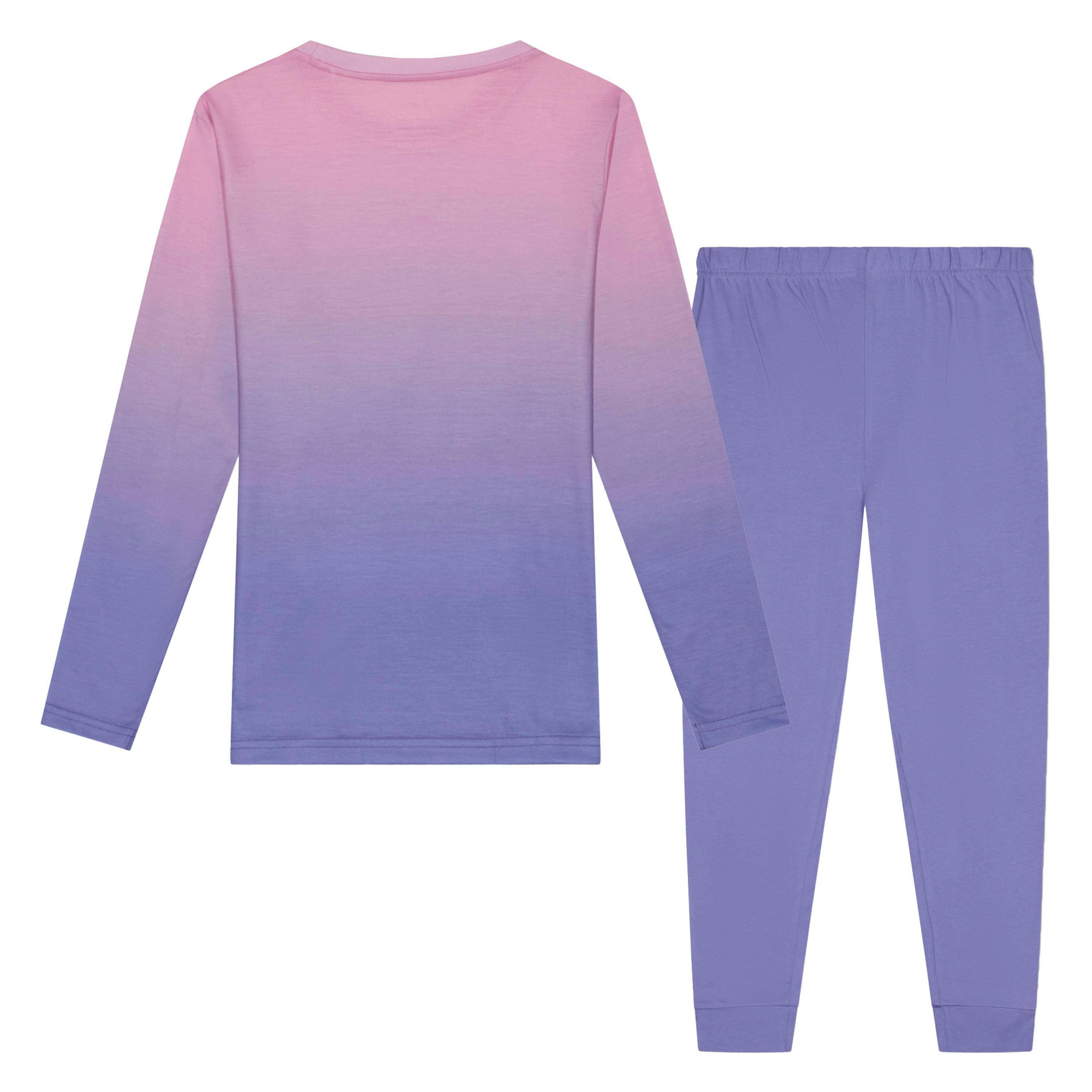 Girls Pyjama Set Kids Pink Pastel Fade Soft Sleepwear Lounge PJs , view 2 of 5