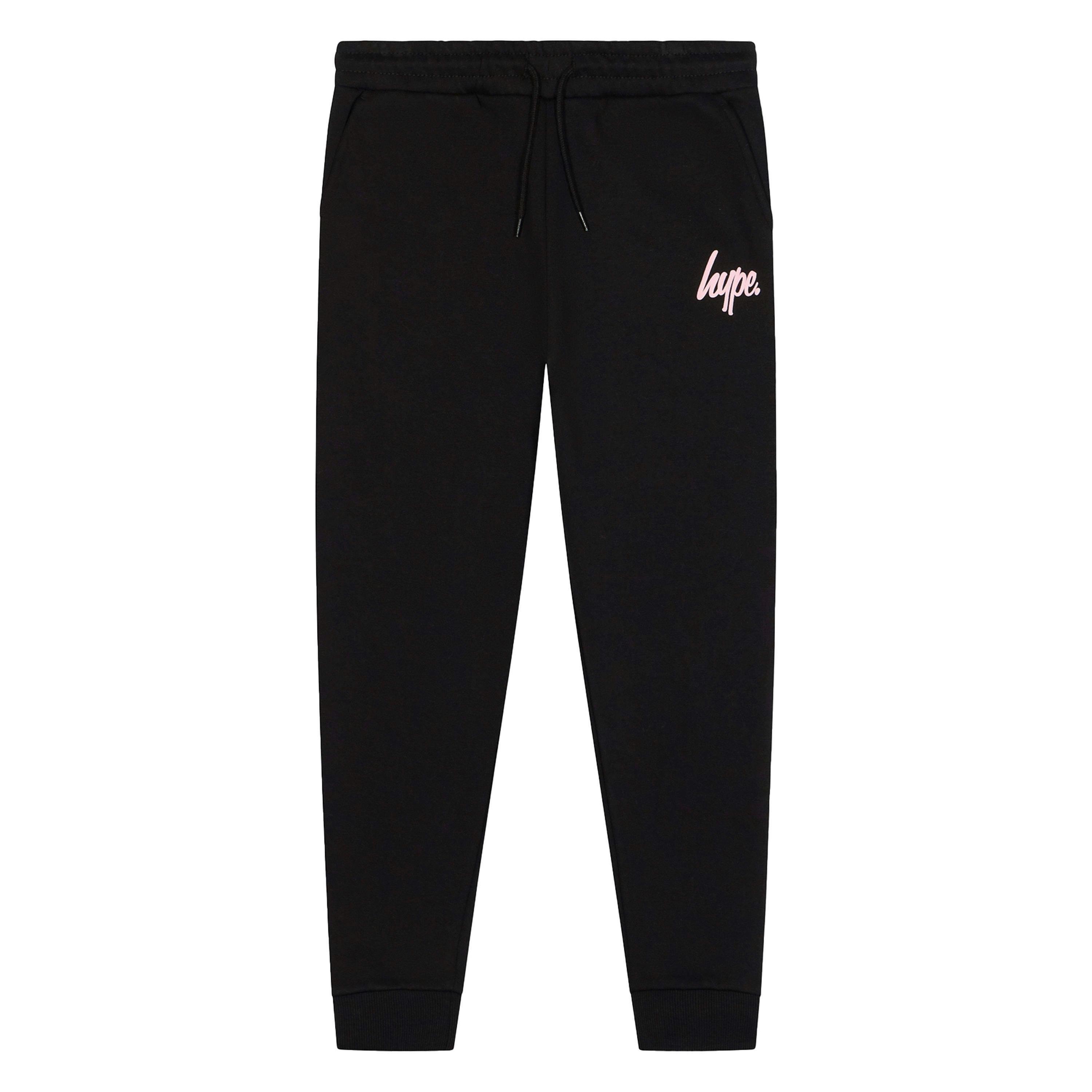 Girls Joggers Kids Black Casual Sweatpants Soft Cuffed Lounge Bottoms , view 1 of 5