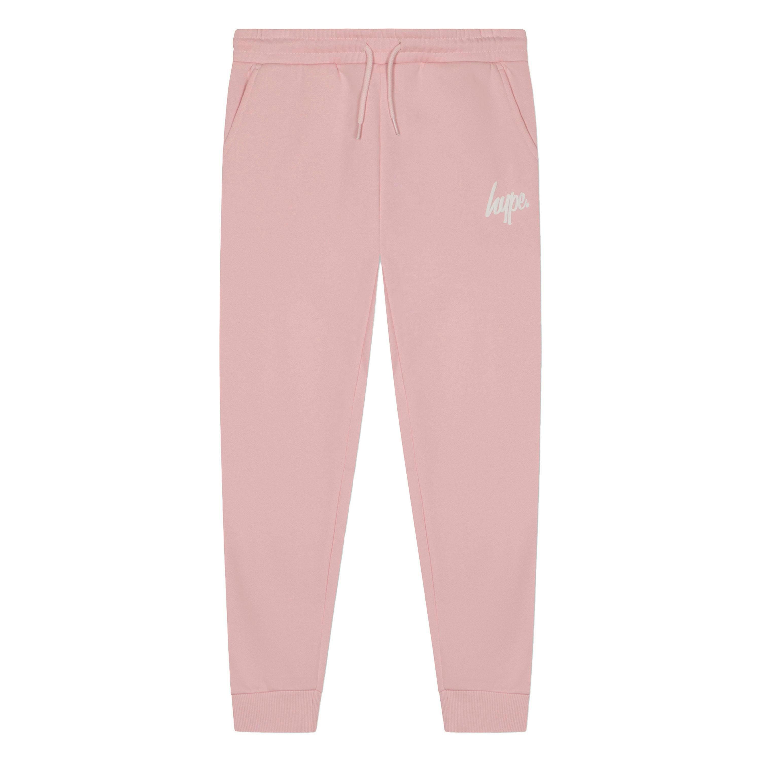 Girls Joggers Kids Casual Pink Sweatpants Soft Cuffed Lounge Bottoms , view 1 of 5