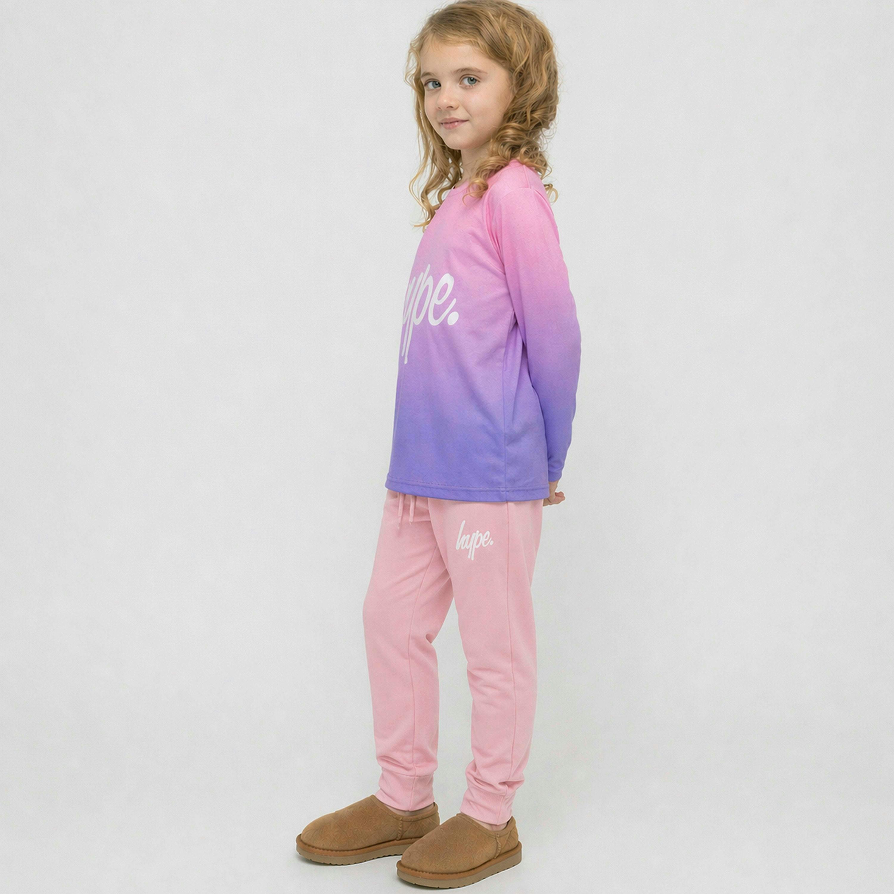 Girls Joggers Kids Casual Pink Sweatpants Soft Cuffed Lounge Bottoms , view 4 of 5
