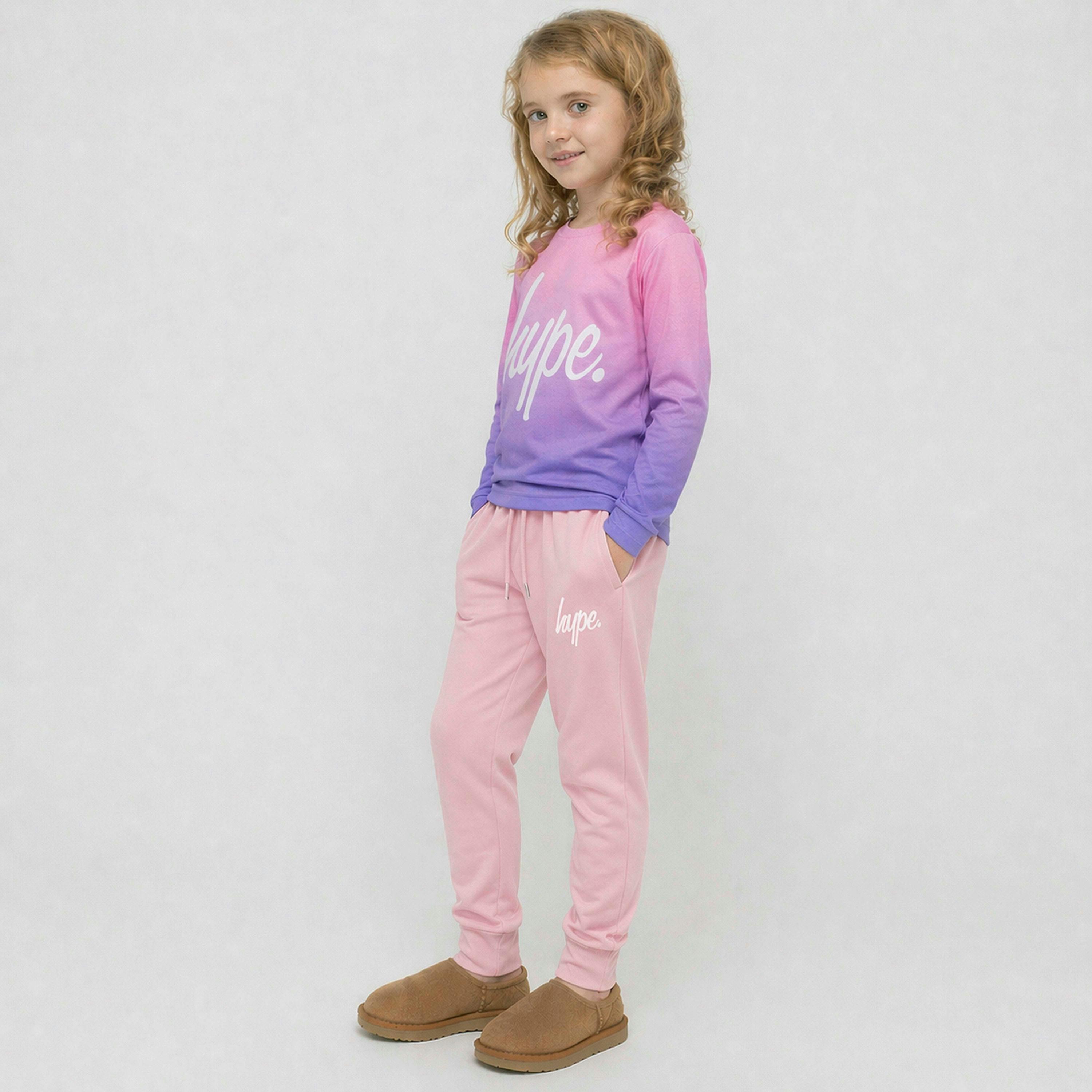Girls Joggers Kids Casual Pink Sweatpants Soft Cuffed Lounge Bottoms , view 5 of 5