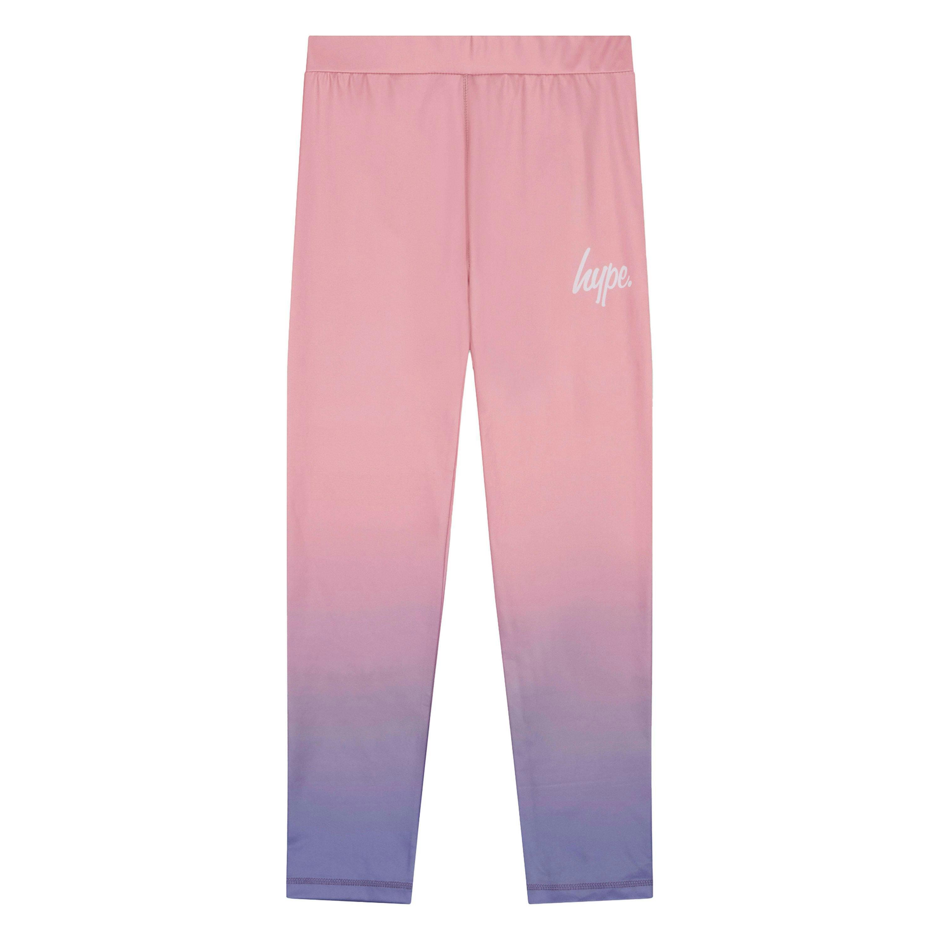 Girls Leggings Kids Pink Pastel Fade Stretch Casual Soft Fit Pants , view 1 of 5