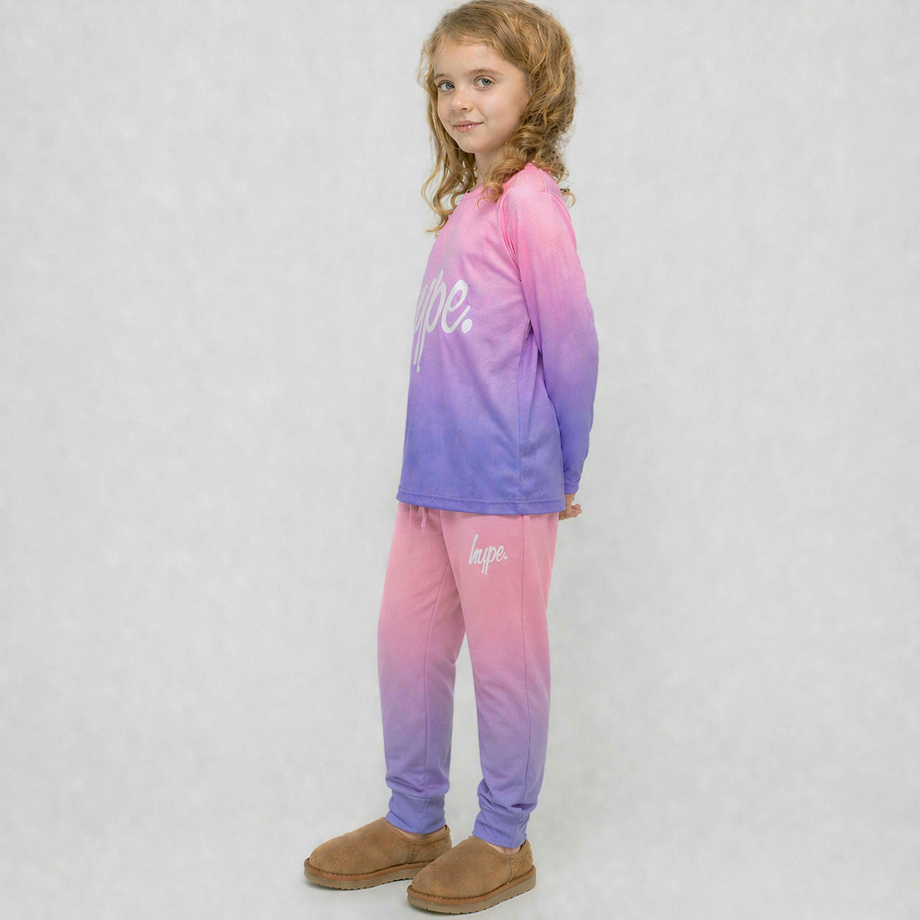 Girls Leggings Kids Pink Pastel Fade Stretch Casual Soft Fit Pants , view 4 of 5