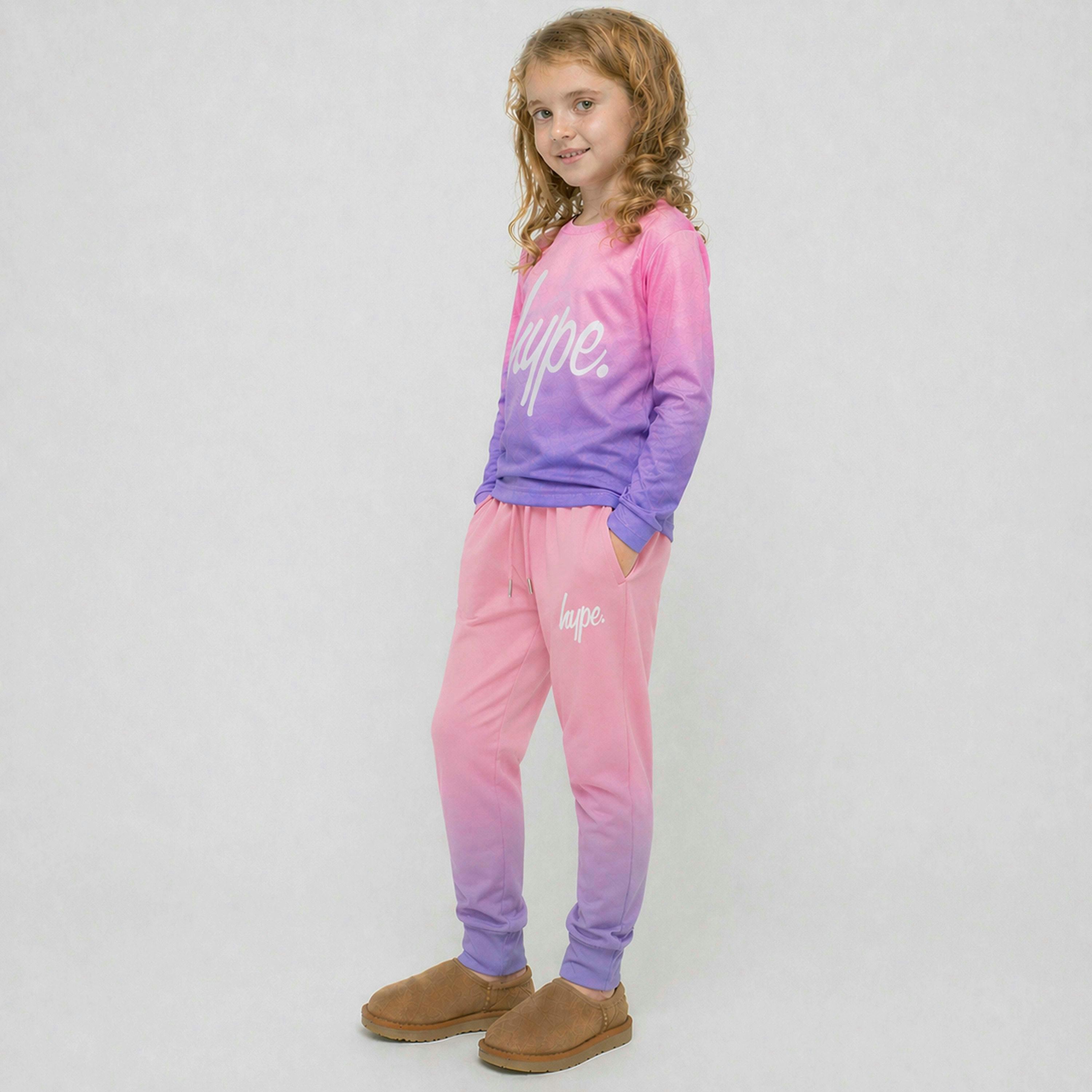 Girls Leggings Kids Pink Pastel Fade Stretch Casual Soft Fit Pants , view 5 of 5