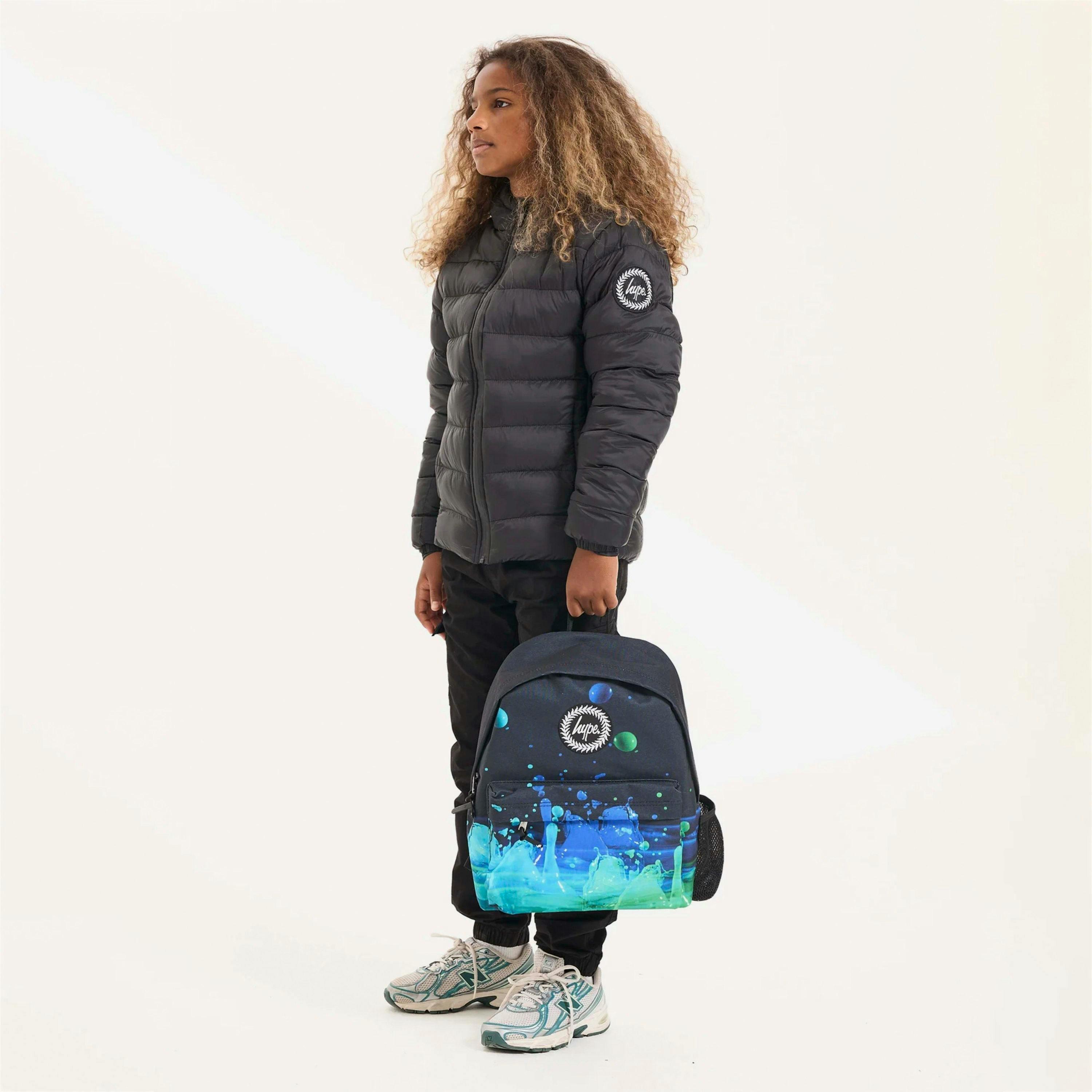 Kids Puffer Jacket Girls and Boys Black Hooded Warm Quilted Coat , view 5 of 5
