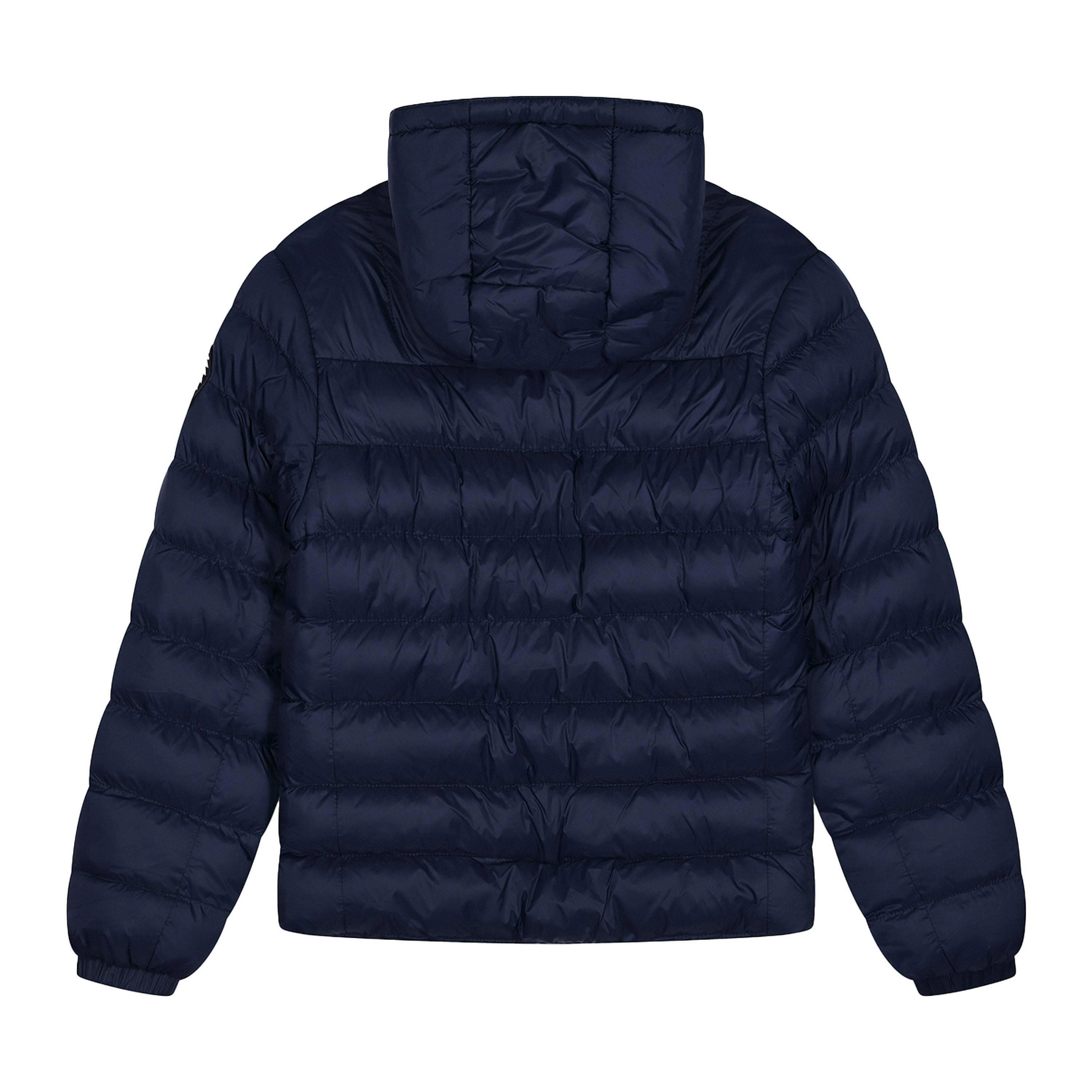 Kids Puffer Jacket Girls and Boys Navy Hooded Warm Quilted Coat , view 2 of 5