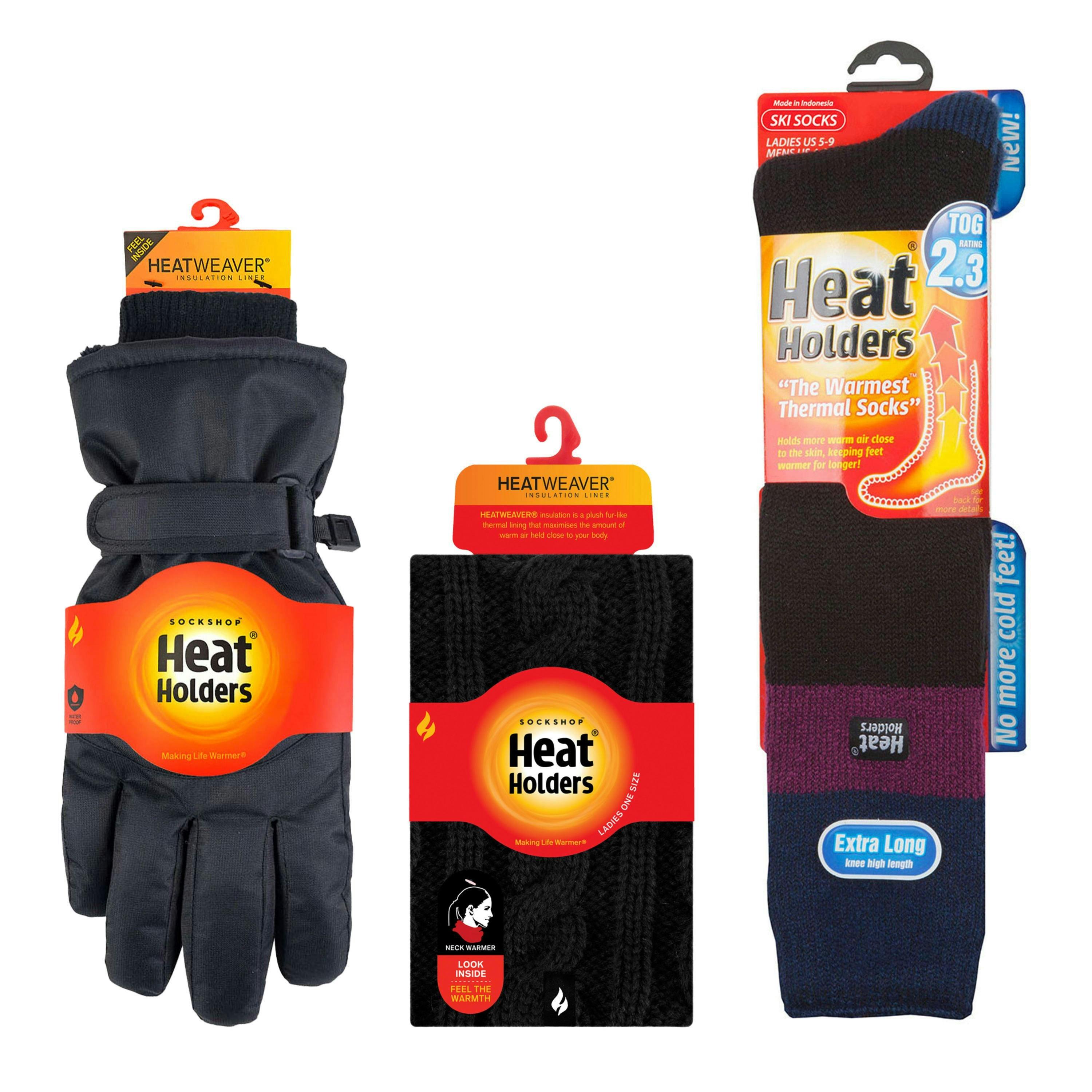 Ladies Ski Set Neck Warmer Gloves & Thermal Ski Socks Winter Wear , view 2 of 5