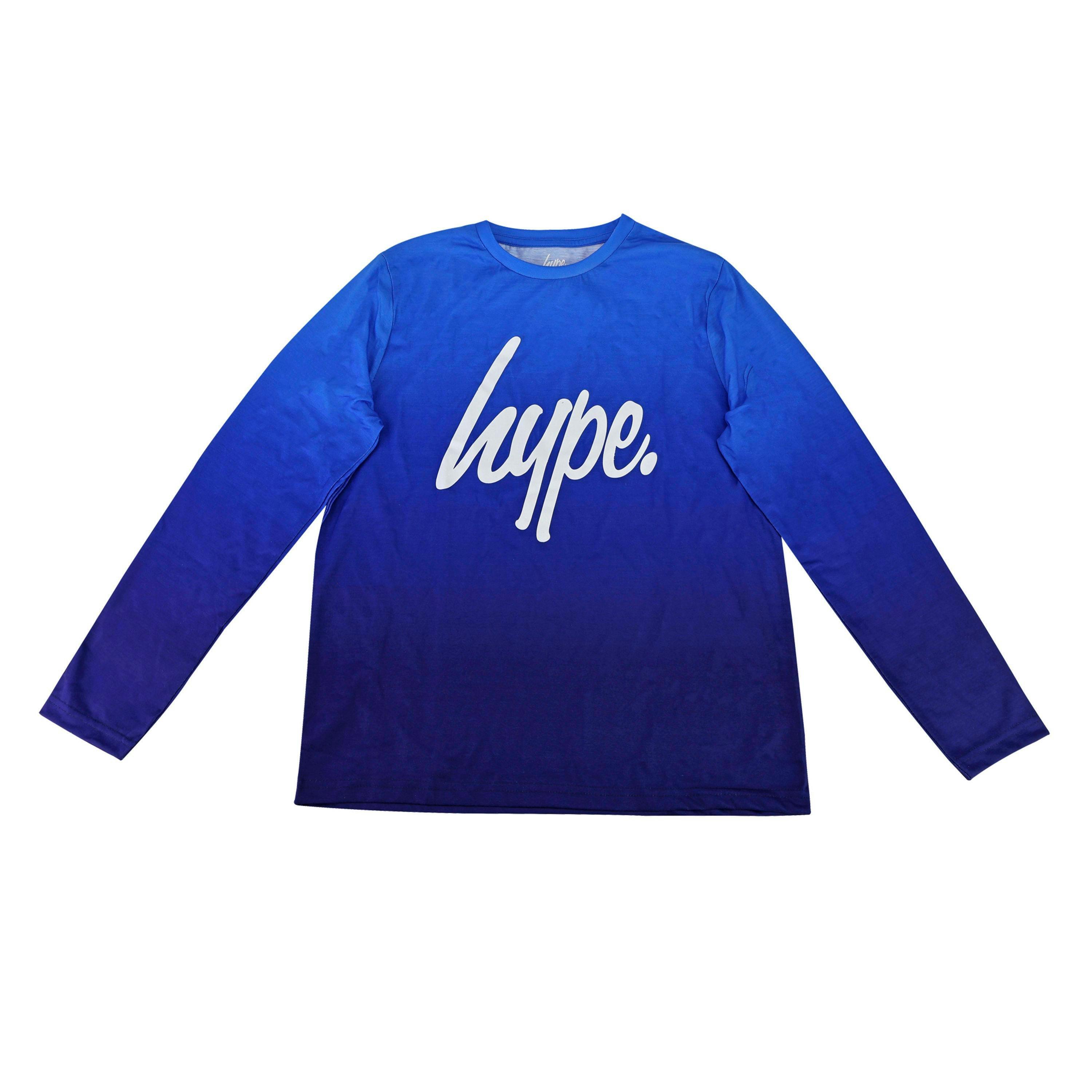 Boys Ombre Long Sleeve Pyjama Set Blue Kids Nightwear , view 2 of 5