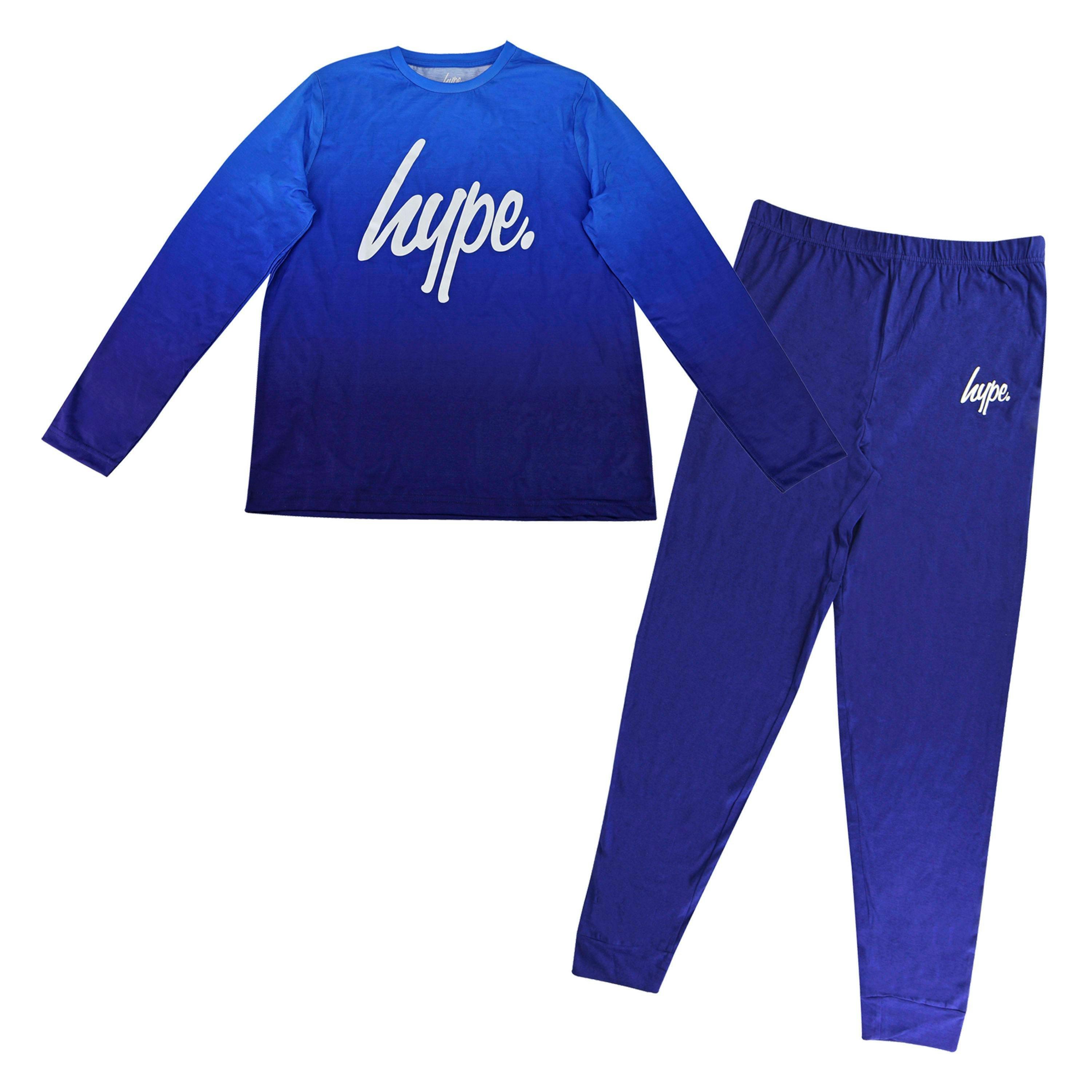 Boys Ombre Long Sleeve Pyjama Set Blue Kids Nightwear , view 1 of 5