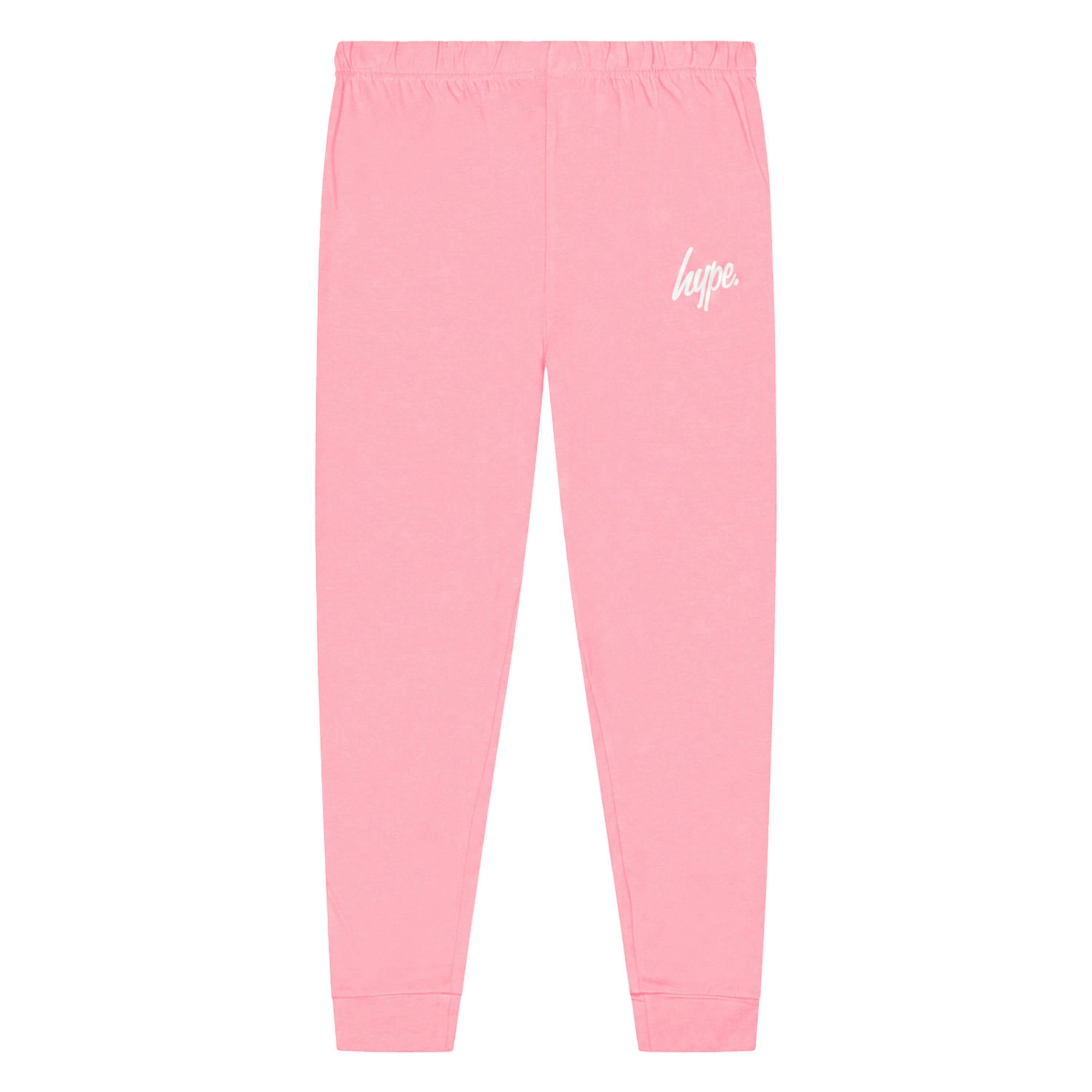 Girls 100% Cotton Scribble Pink Pyjama Set Long Sleeve Nightwear , view 3 of 5