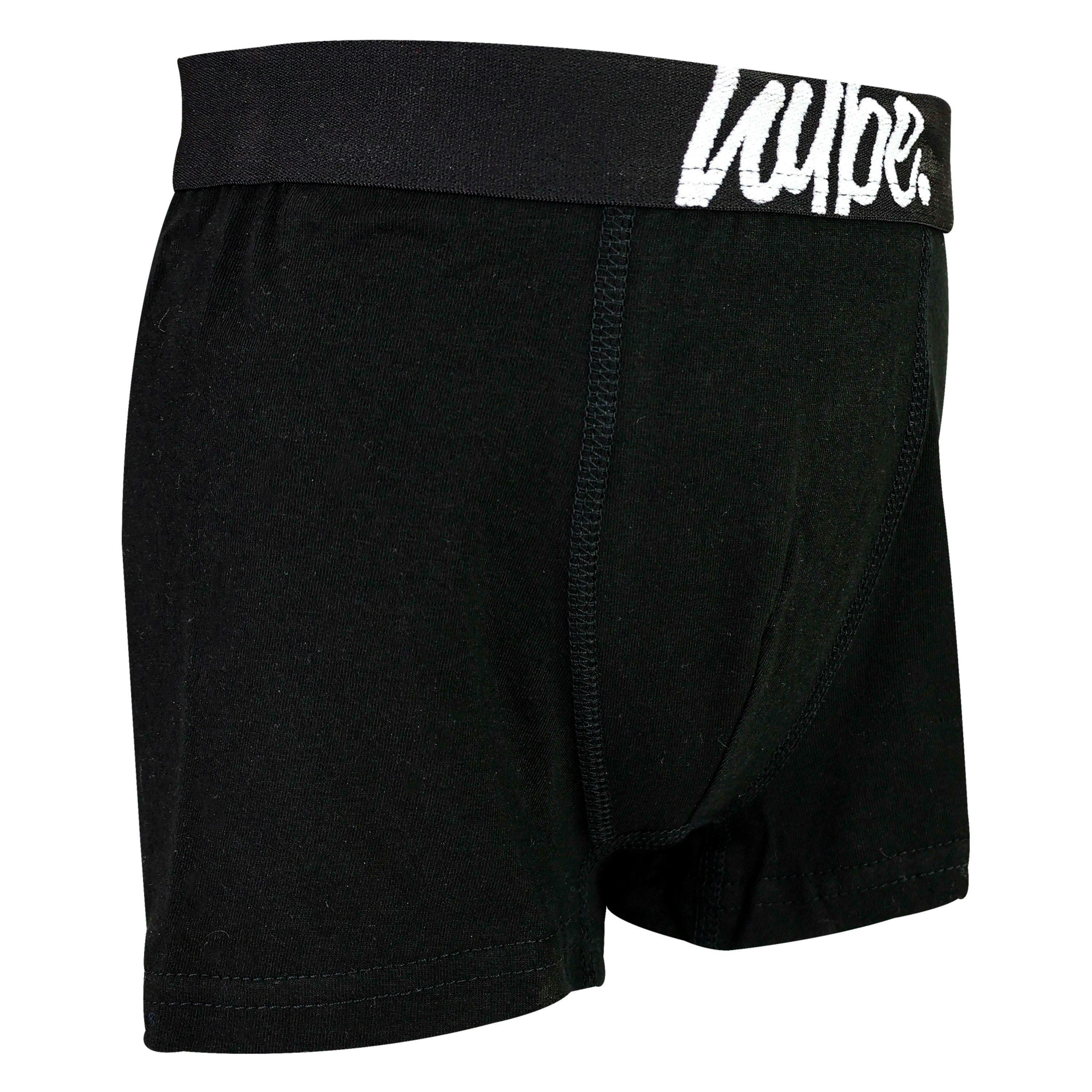 5 Pack Boys Cotton Rich Boxer Shorts Black Stretch Underwear , view 4 of 5