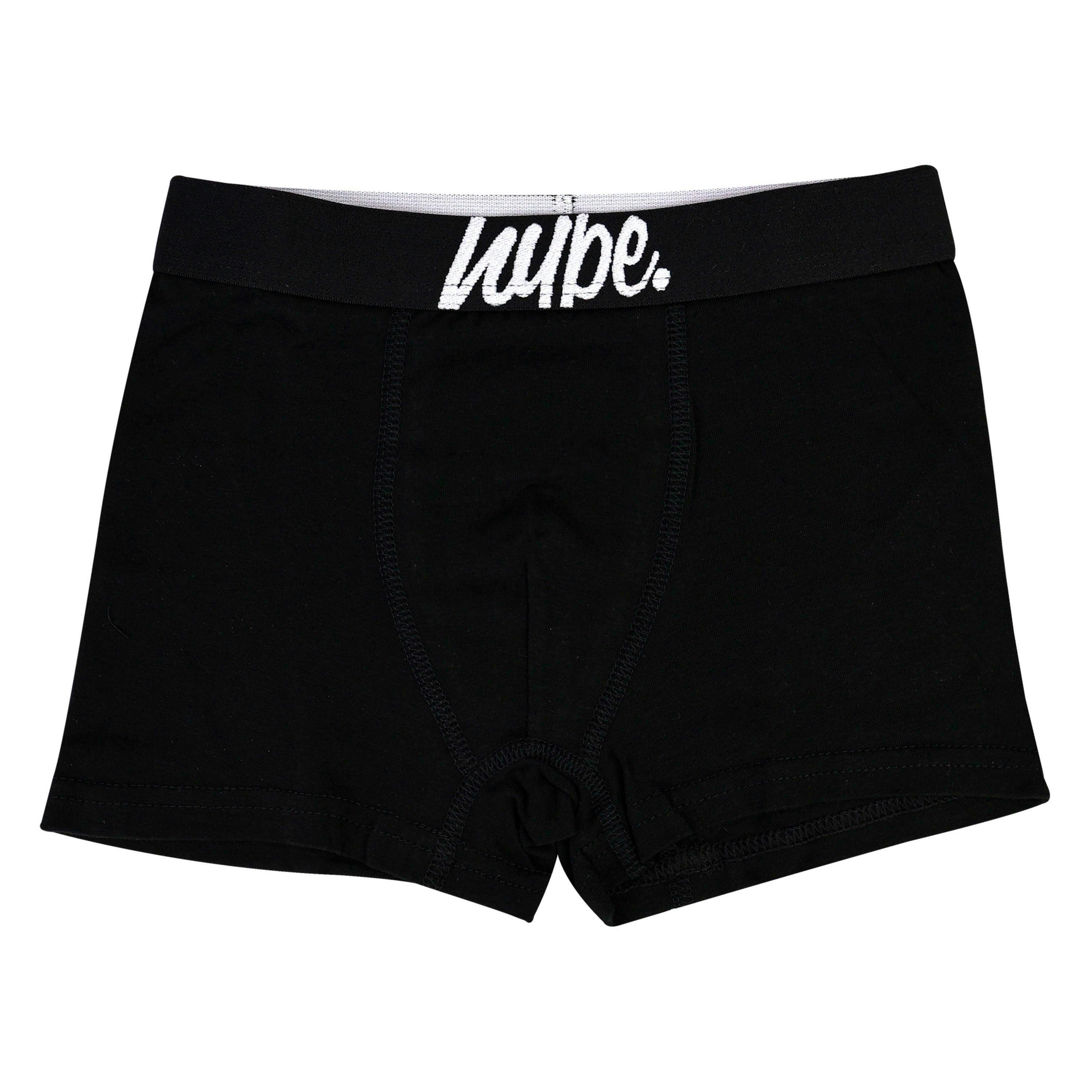 5 Pack Boys Cotton Rich Boxer Shorts Black Stretch Underwear , view 5 of 5